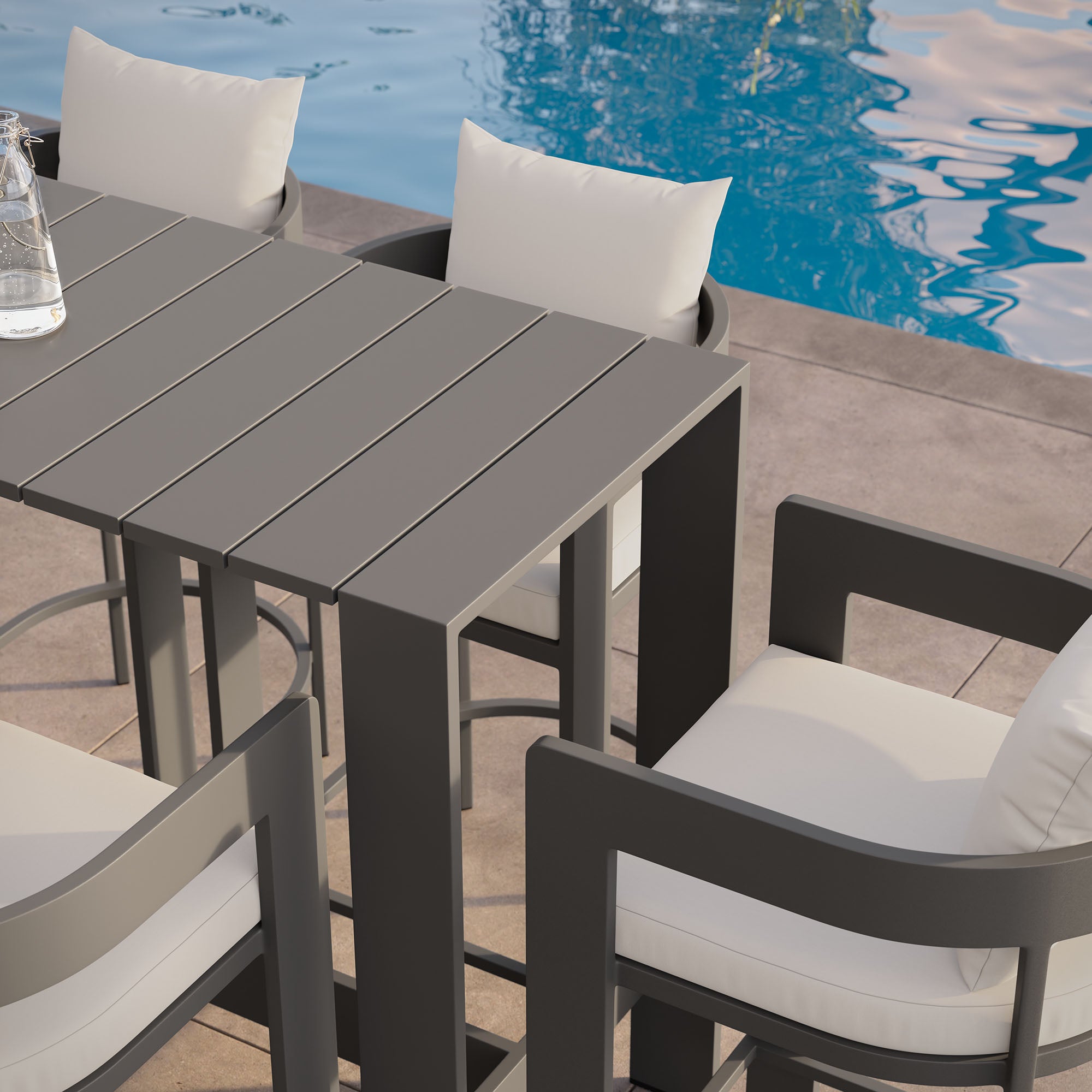 Tahoe 5-Piece Outdoor Patio Bar Table Set
