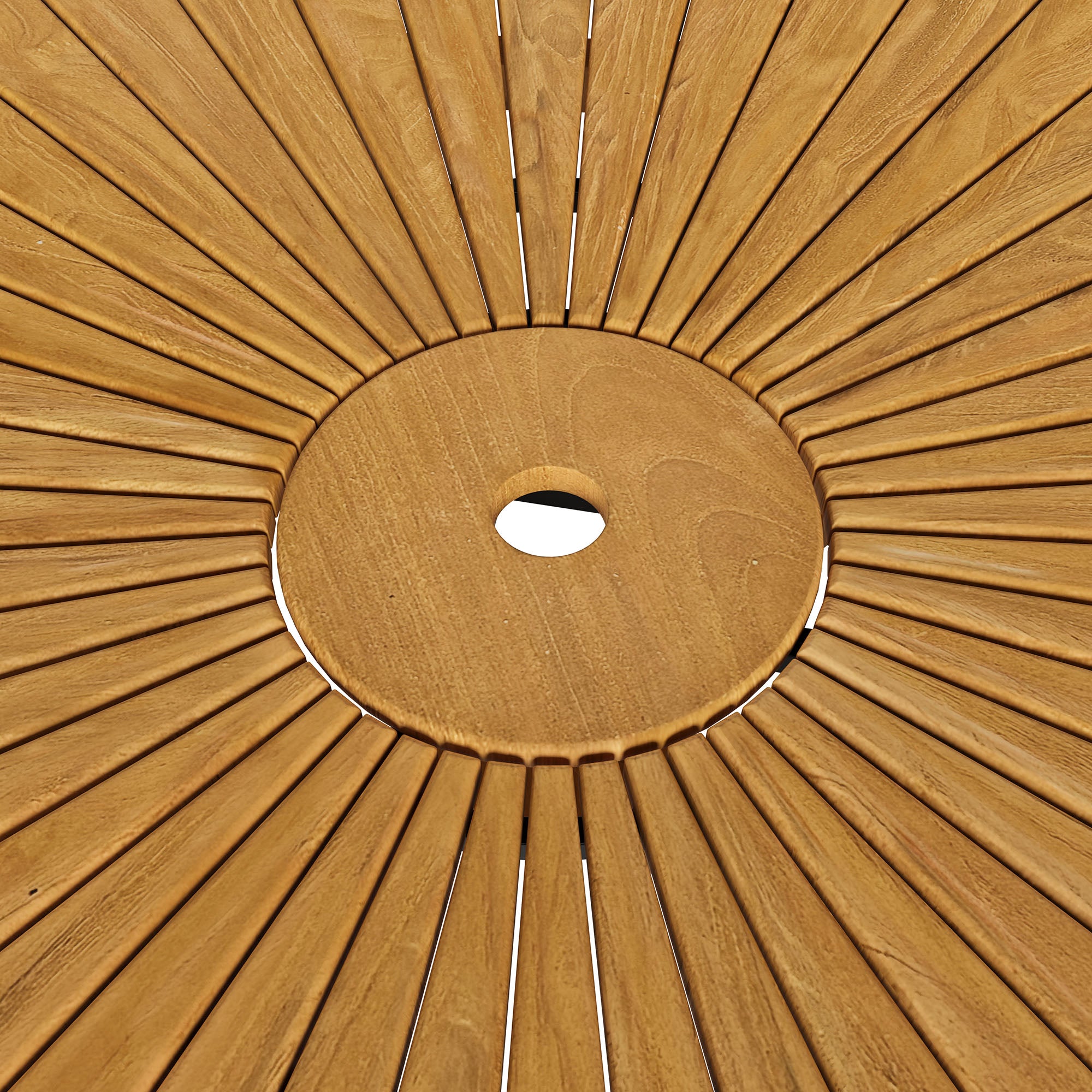 Cielo 59" Sunburst Outdoor Patio Teak Dining Table