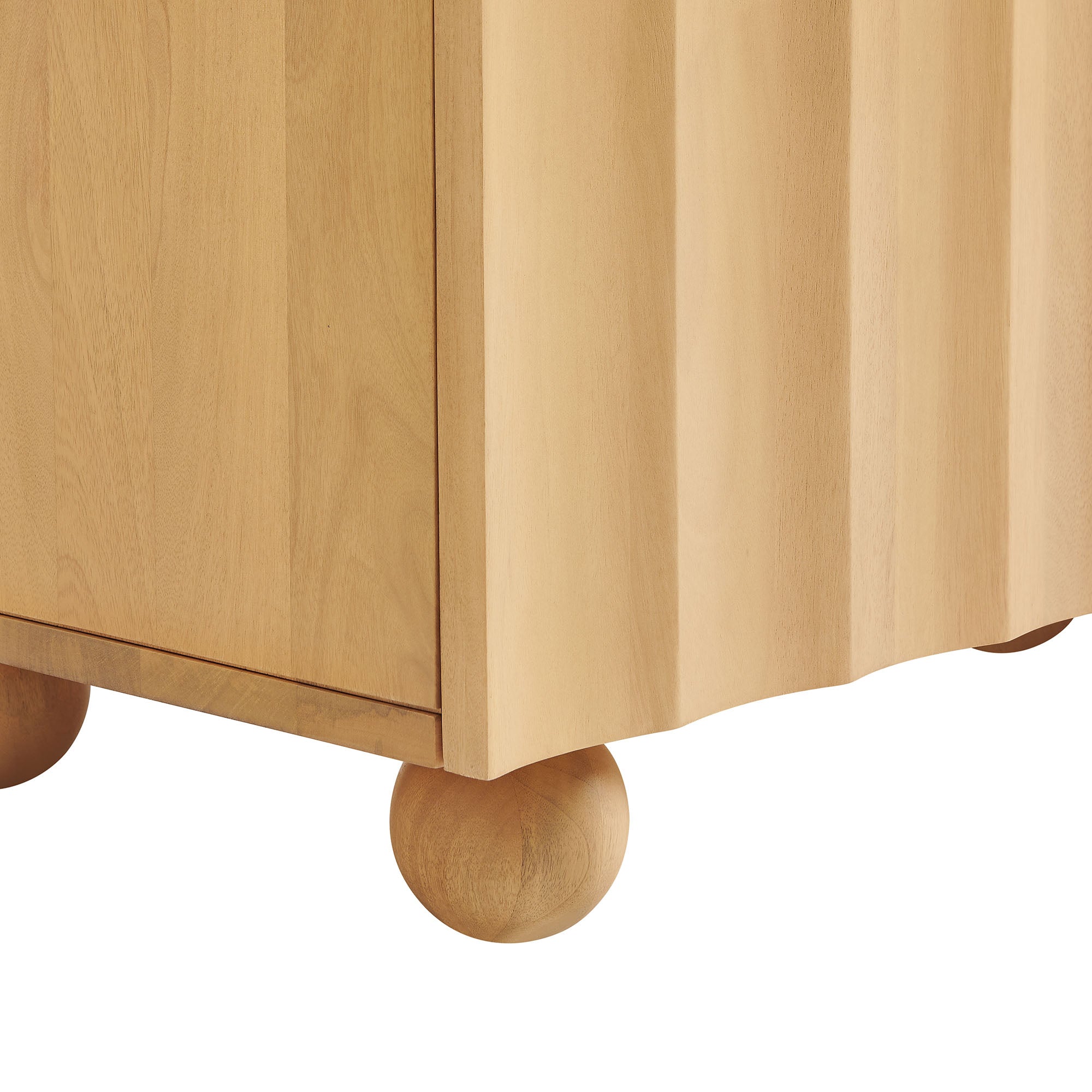 Sorren 54 Inch Scalloped Wood 3-Door Sideboard