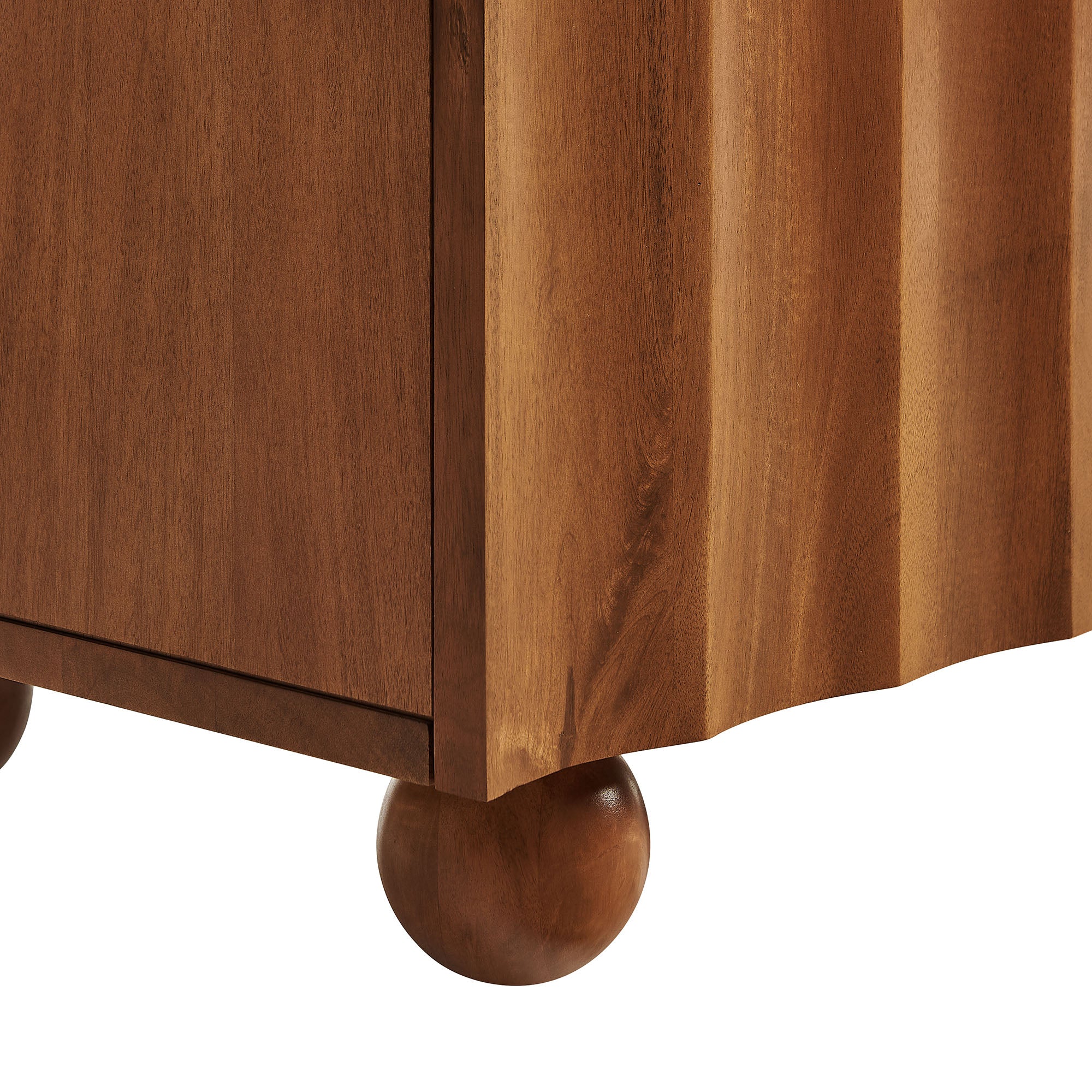 Sorren 54 Inch Scalloped Wood 3-Door Sideboard