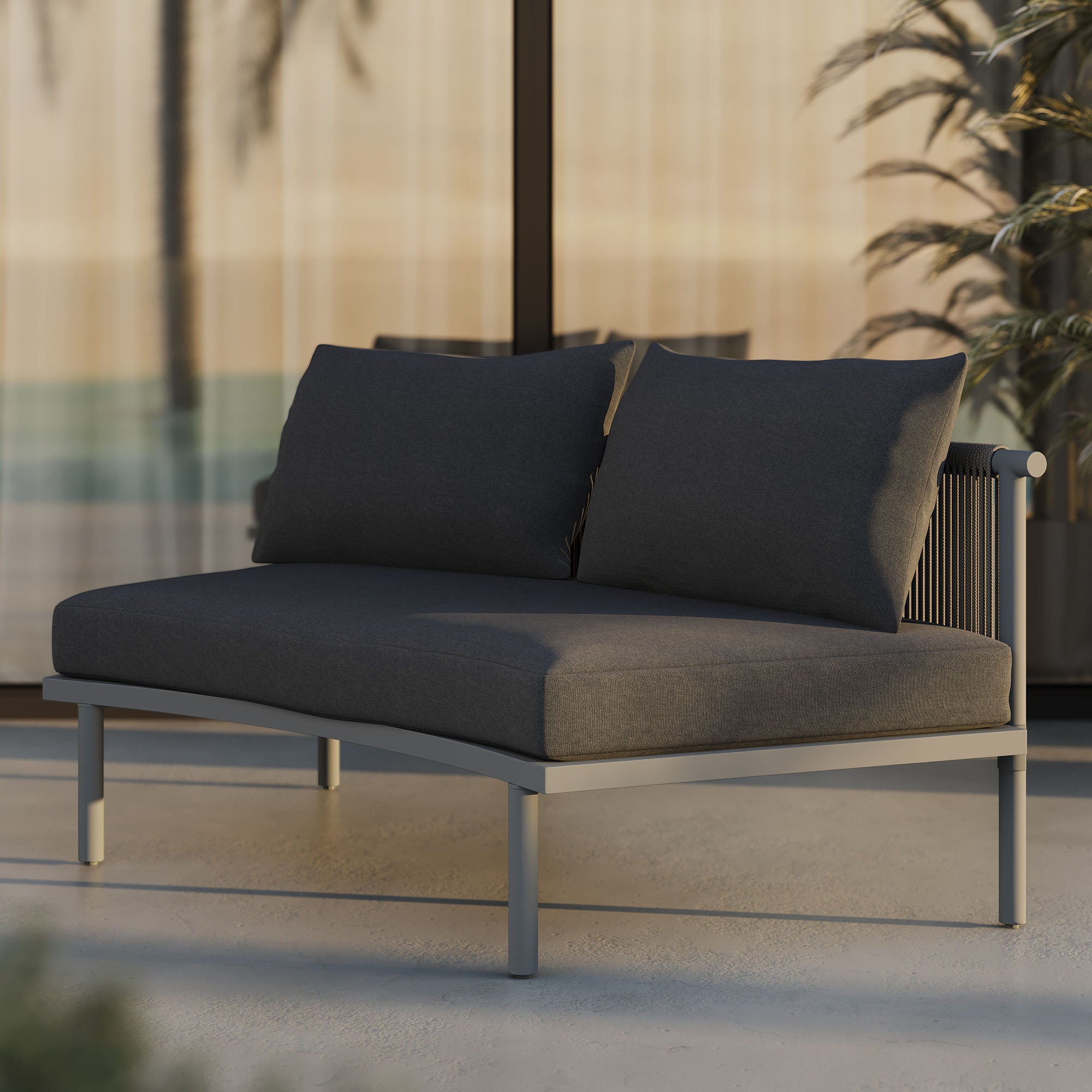 Porta Armless Outdoor Patio Aluminum Modular Piece
