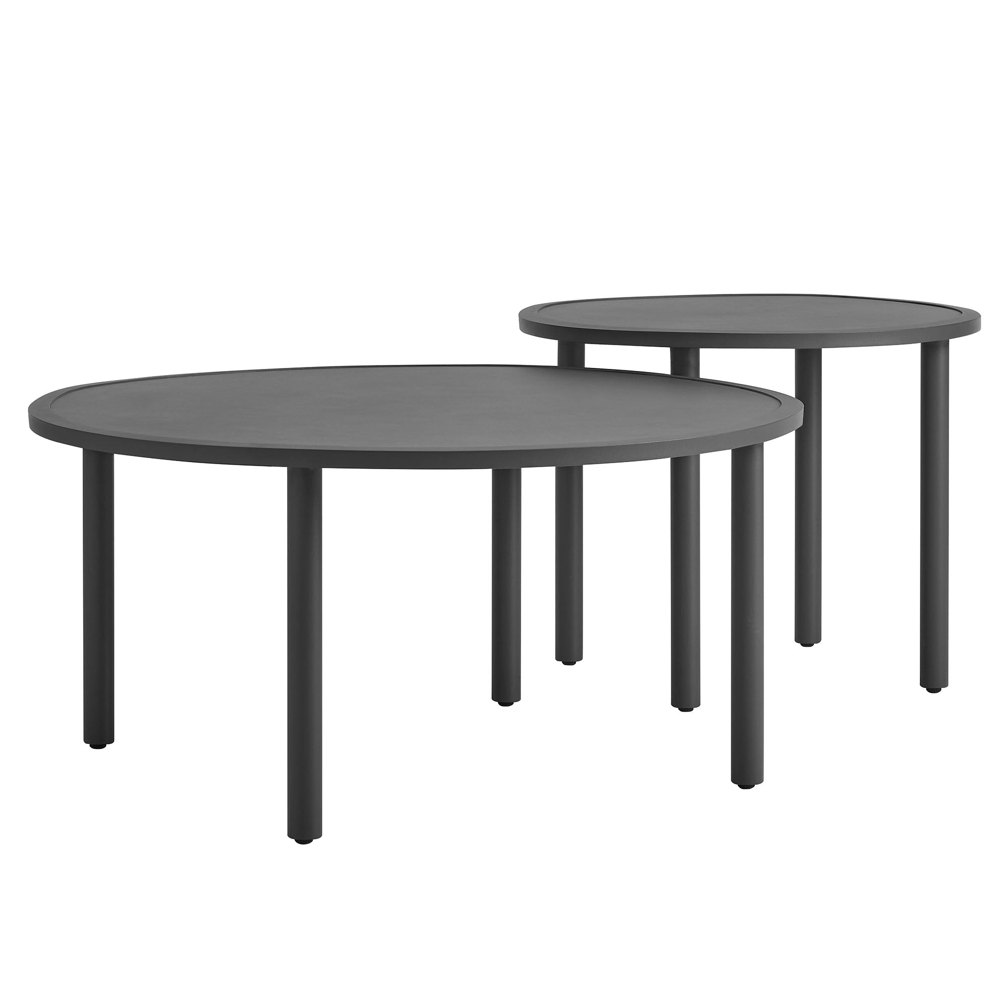 Porta 2 Piece Nesting Outdoor Patio Aluminum Coffee Table Set