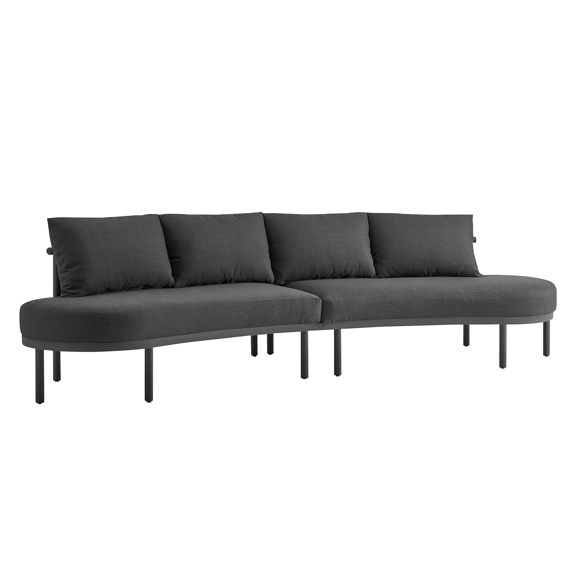 Porta 2 Piece Outdoor Patio Aluminum Modular Sofa