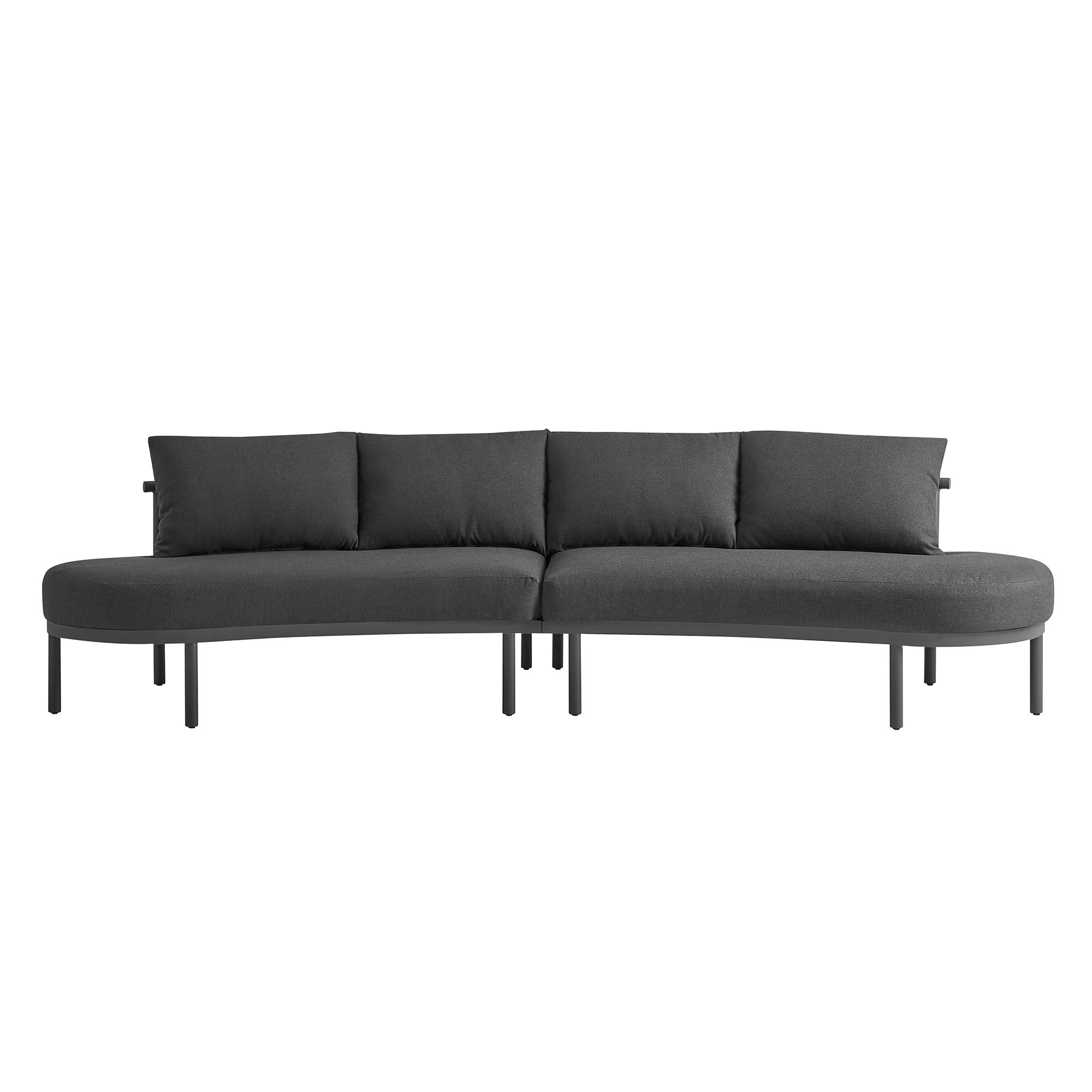 Porta 2 Piece Outdoor Patio Aluminum Modular Sofa