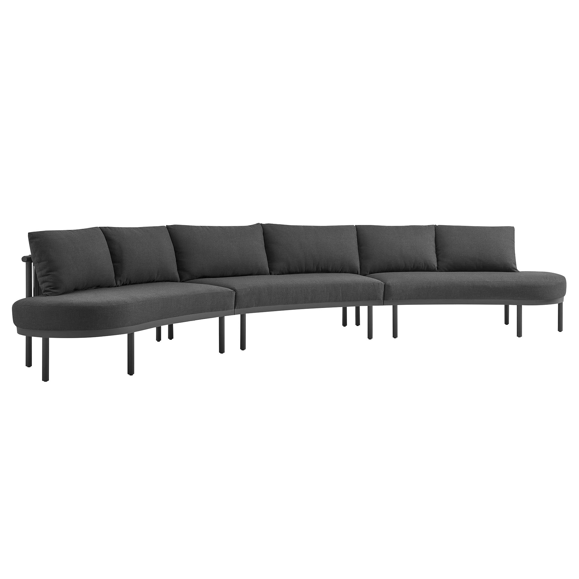 Porta 3 Piece Outdoor Patio Aluminum Modular Sofa