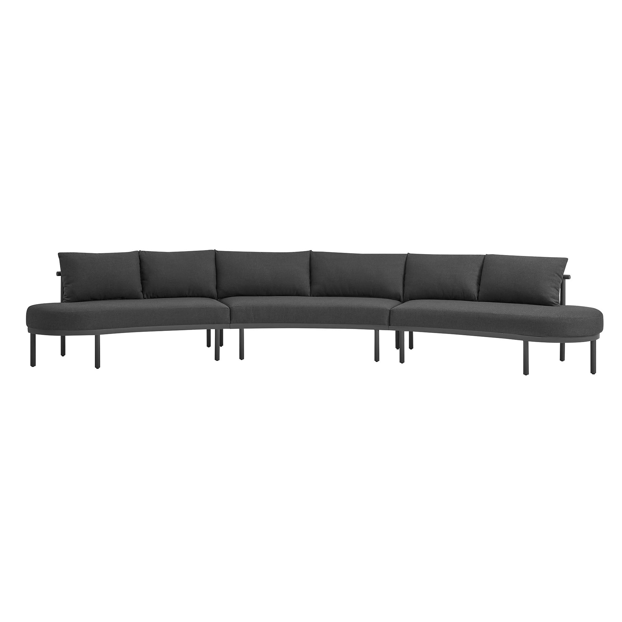 Porta 3 Piece Outdoor Patio Aluminum Modular Sofa