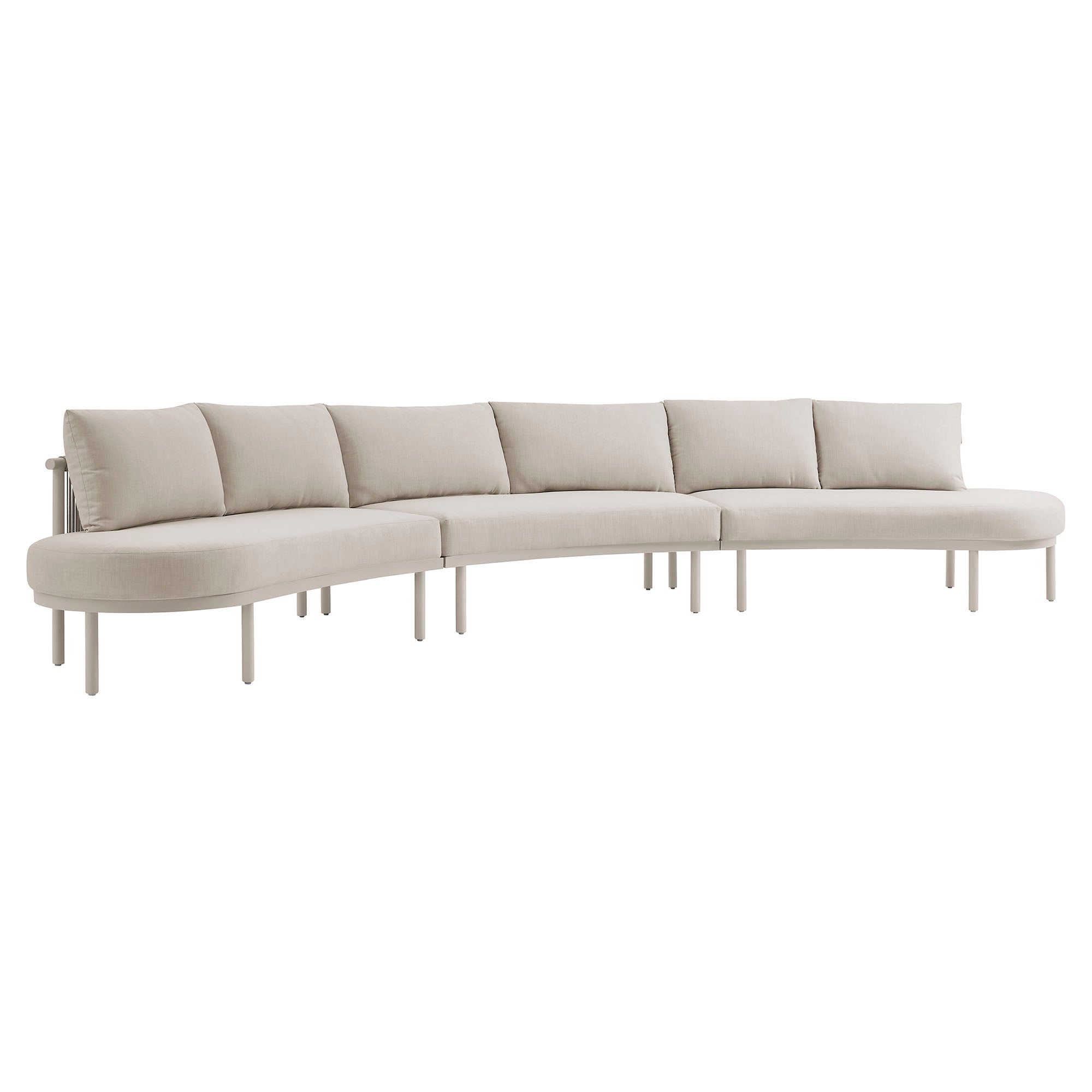 Porta 3 Piece Outdoor Patio Aluminum Modular Sofa