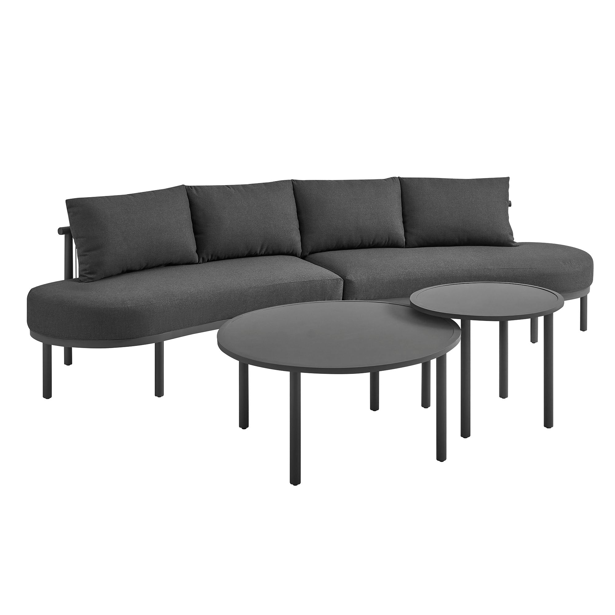 Porta 4 Piece Outdoor Patio Aluminum Modular Sofa Set