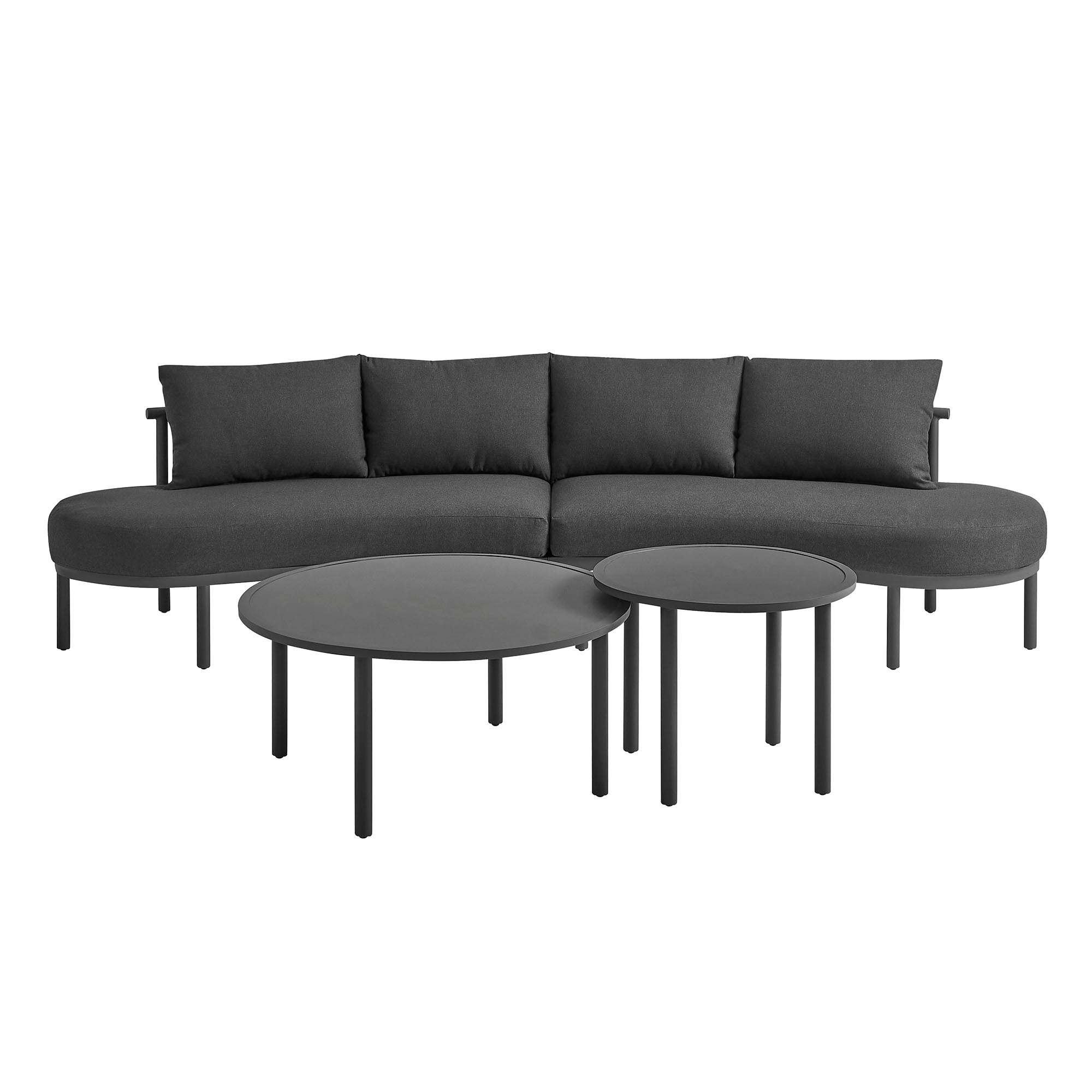 Porta 4 Piece Outdoor Patio Aluminum Modular Sofa Set