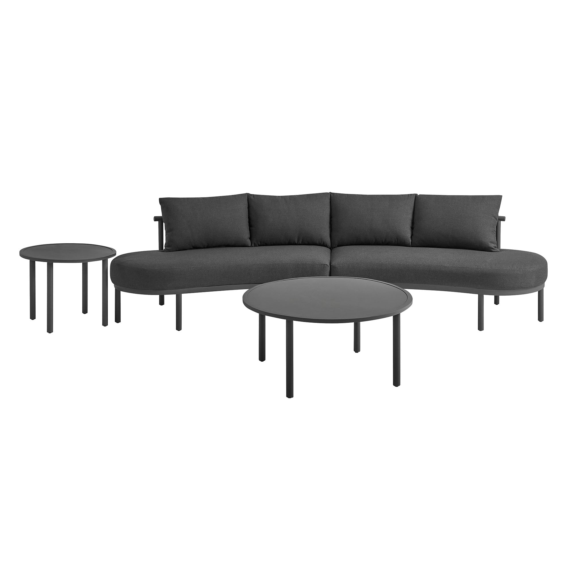 Porta 4 Piece Outdoor Patio Aluminum Modular Sofa Set