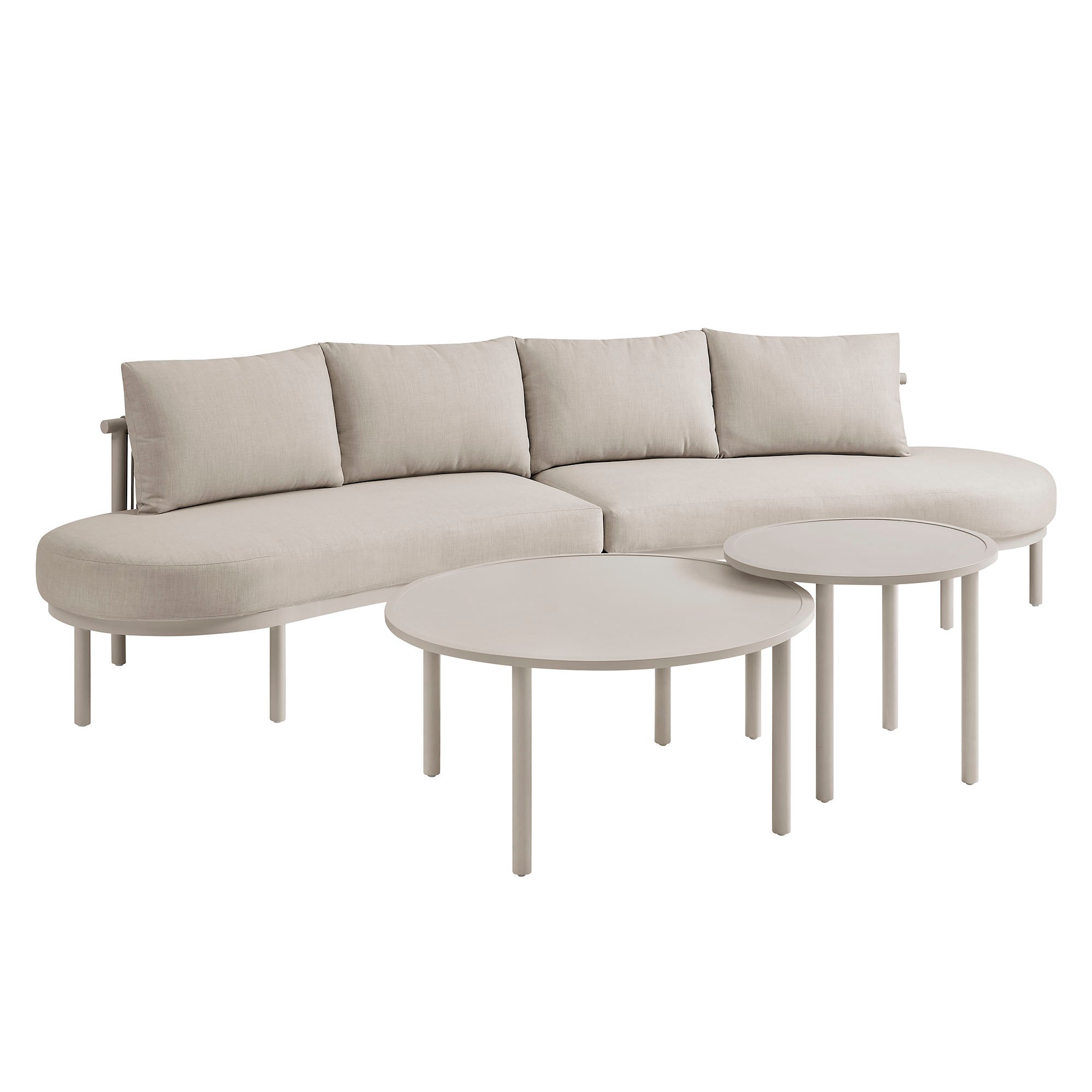 Porta 4 Piece Outdoor Patio Aluminum Modular Sofa Set
