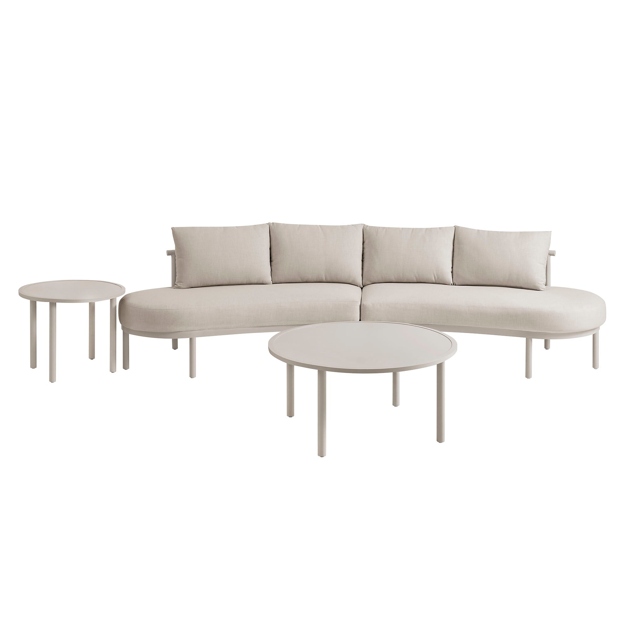 Porta 4 Piece Outdoor Patio Aluminum Modular Sofa Set