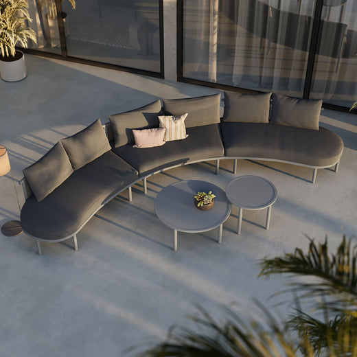 Porta 5 Piece Outdoor Patio Aluminum Modular Sofa Set