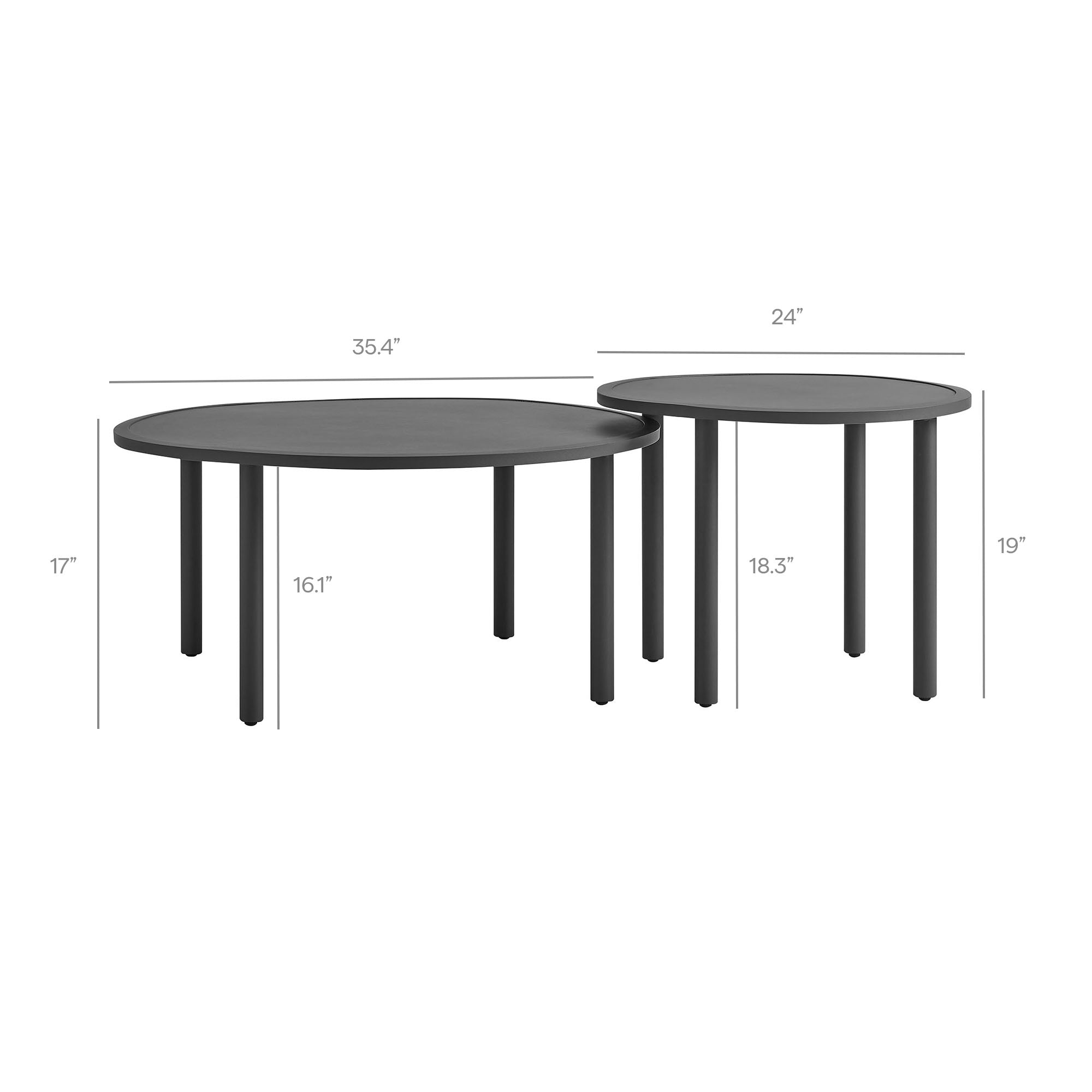 Porta 5 Piece Outdoor Patio Aluminum Modular Sofa Set