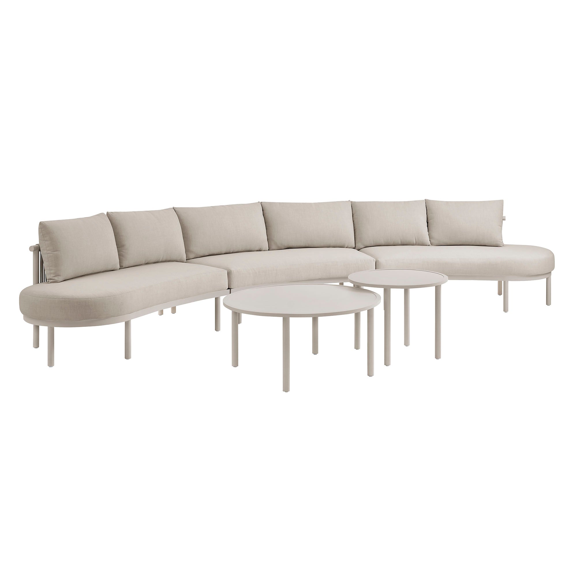 Porta 5 Piece Outdoor Patio Aluminum Modular Sofa Set