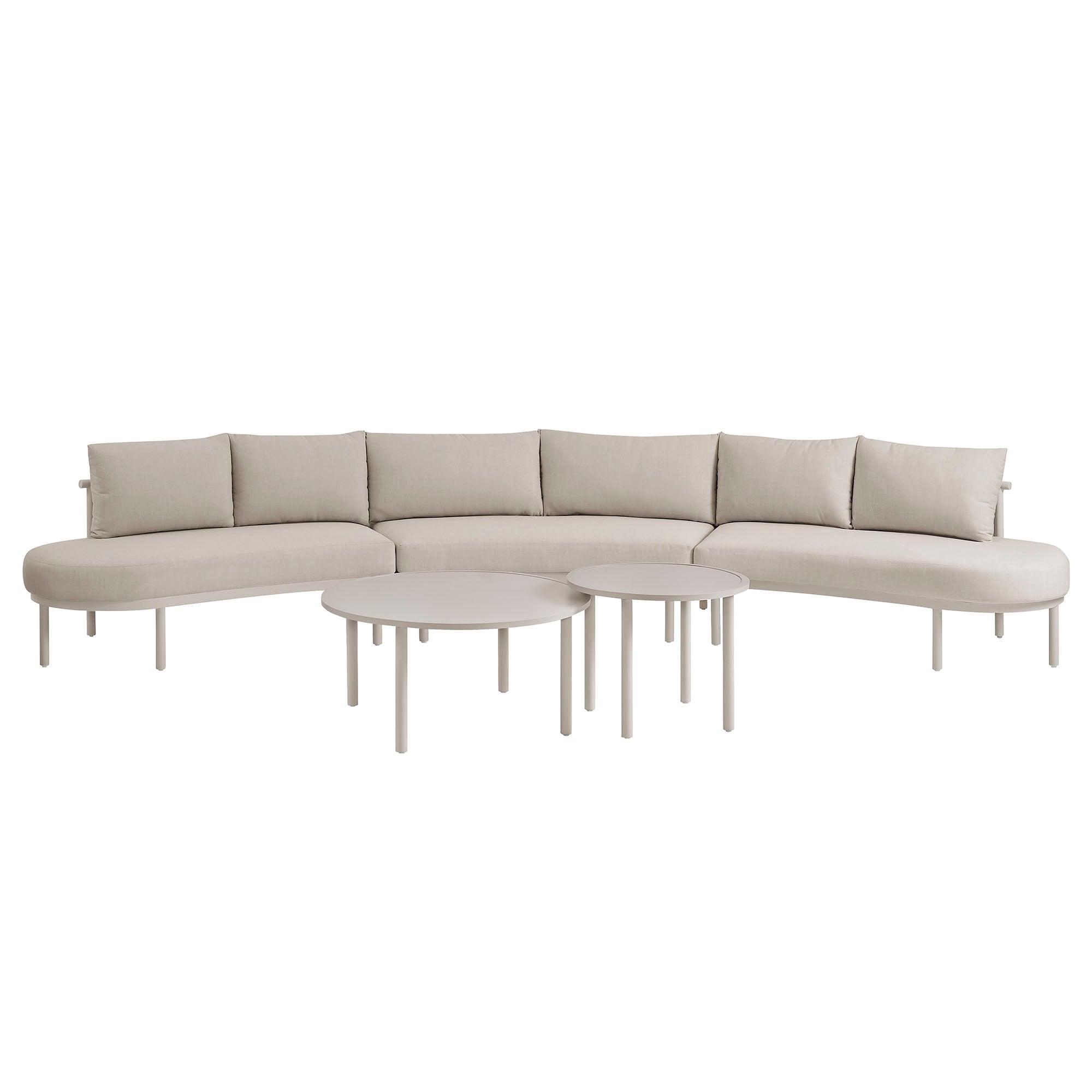 Porta 5 Piece Outdoor Patio Aluminum Modular Sofa Set