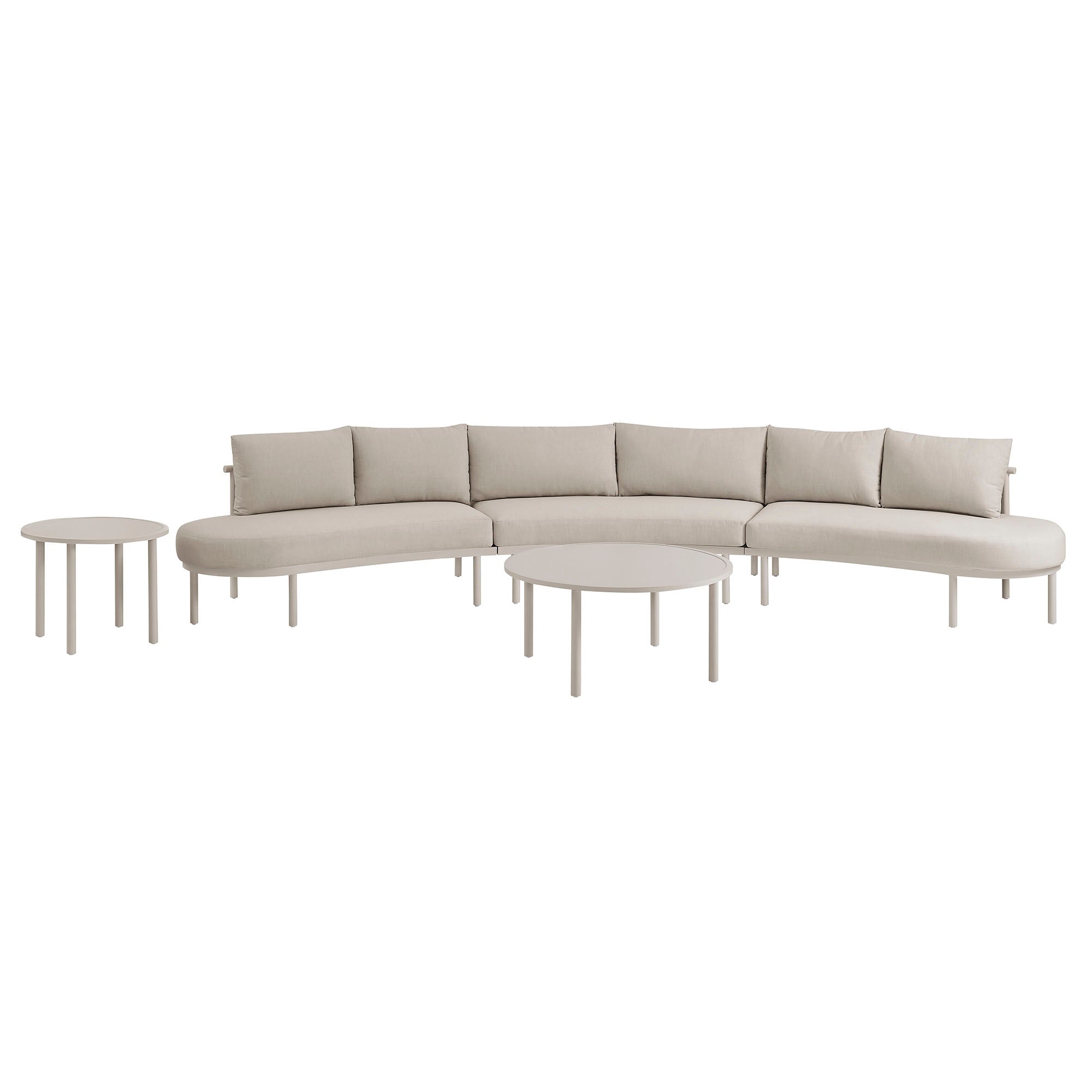 Porta 5 Piece Outdoor Patio Aluminum Modular Sofa Set