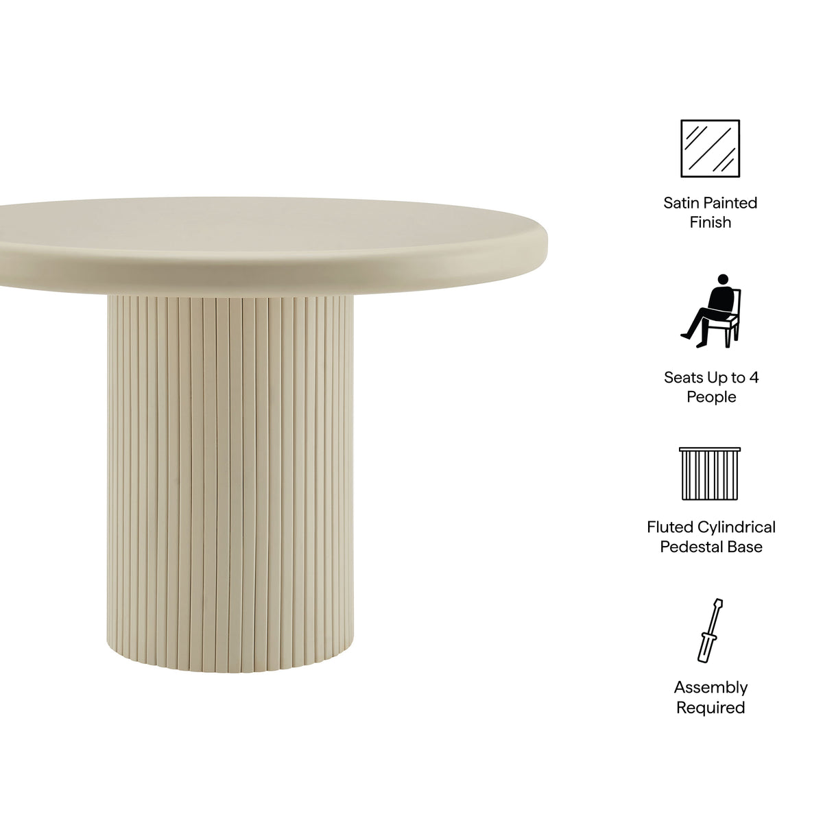 Belmonte 45 Inch Painted Wood Round Pedestal Dining Table