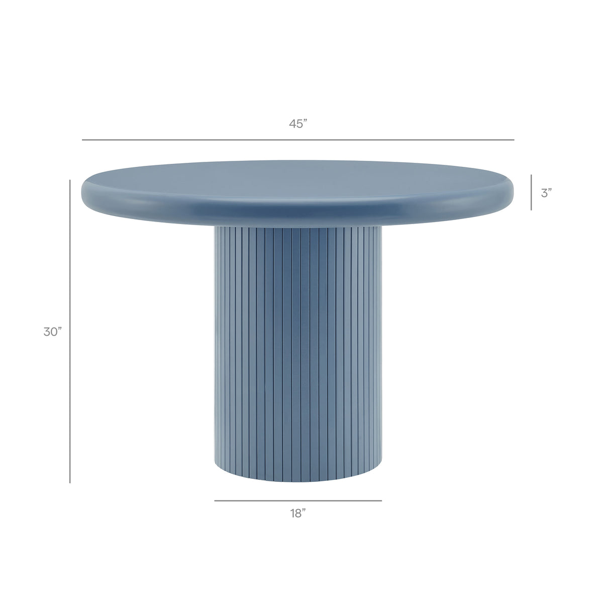Belmonte 45 Inch Painted Wood Round Pedestal Dining Table
