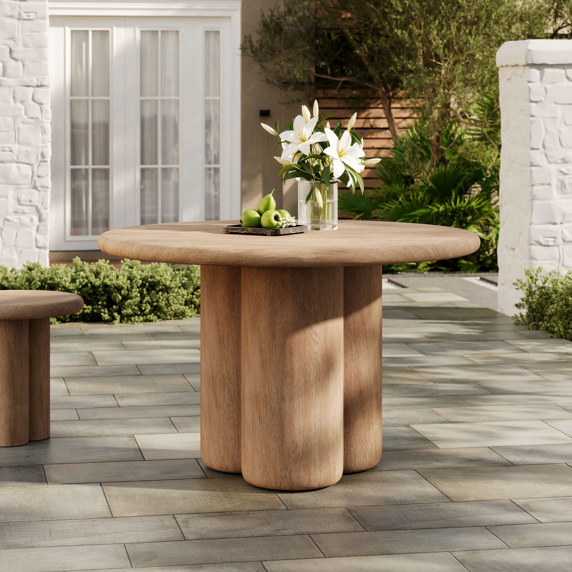 Tori 48 Inch Round Indoor and Outdoor Patio Dining Table