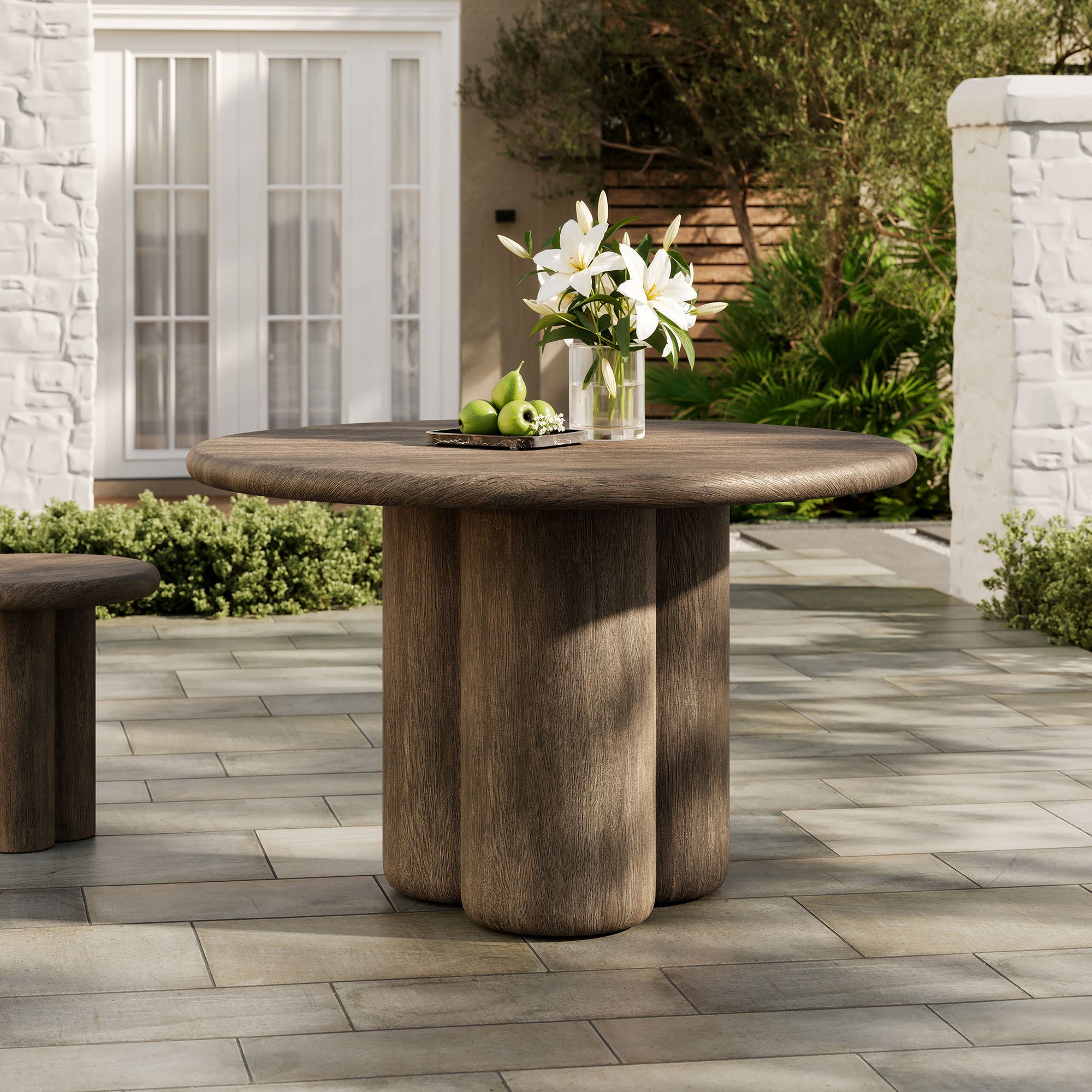 Tori 48 Inch Round Indoor and Outdoor Patio Dining Table