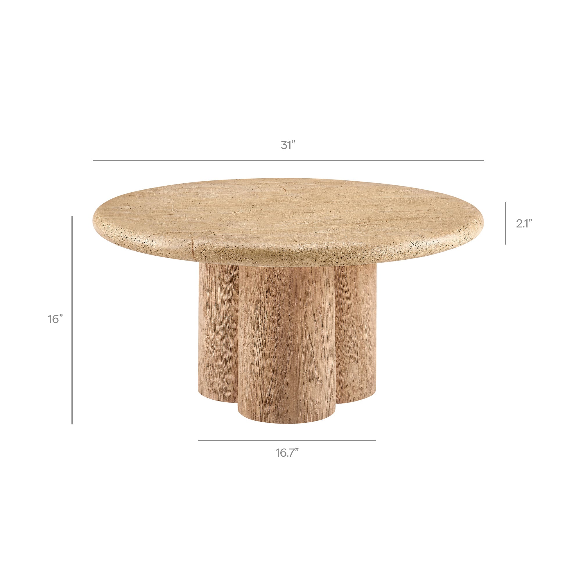 Tori 31 Inch Round Indoor and Outdoor Patio Coffee Table
