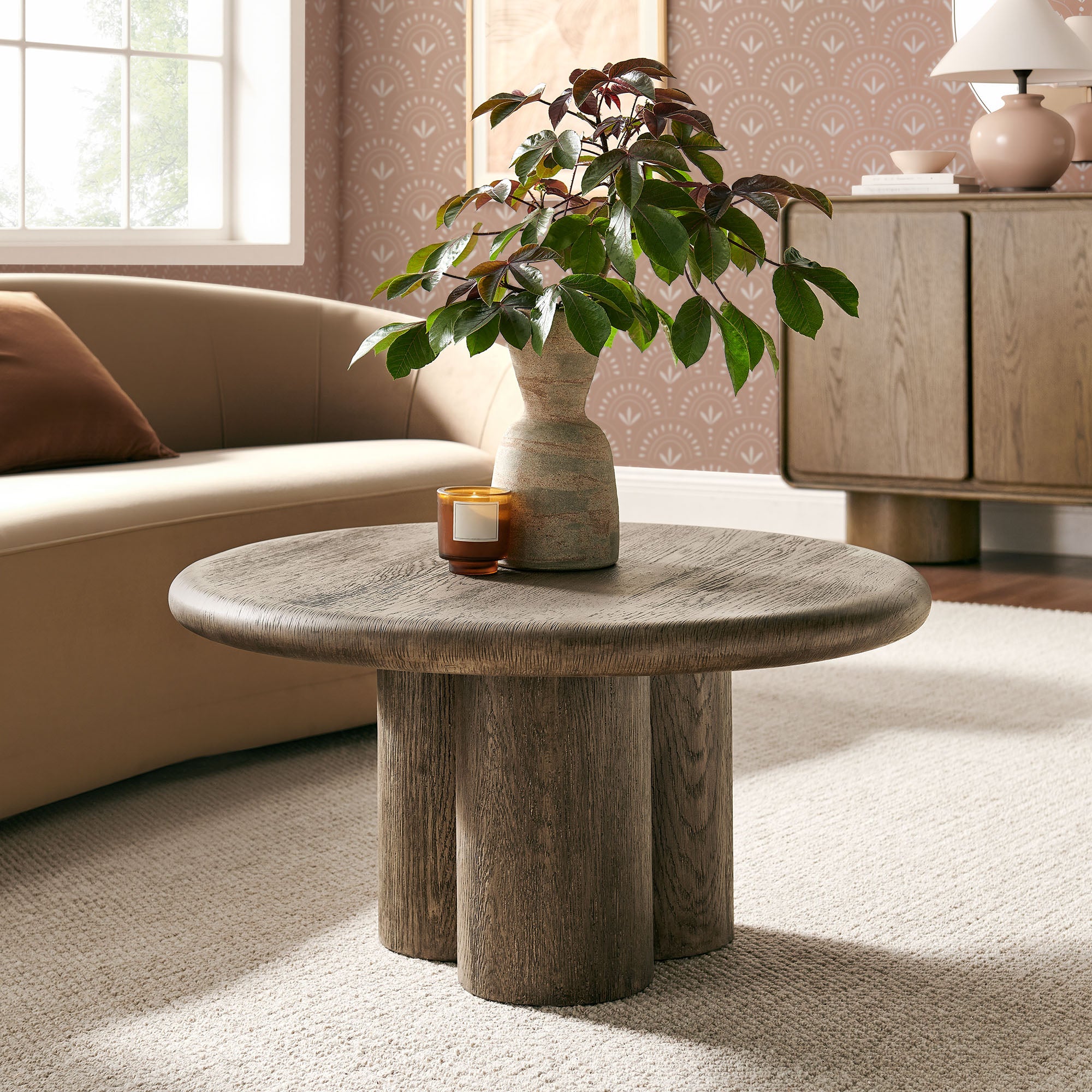 Tori 31 Inch Round Indoor and Outdoor Patio Coffee Table