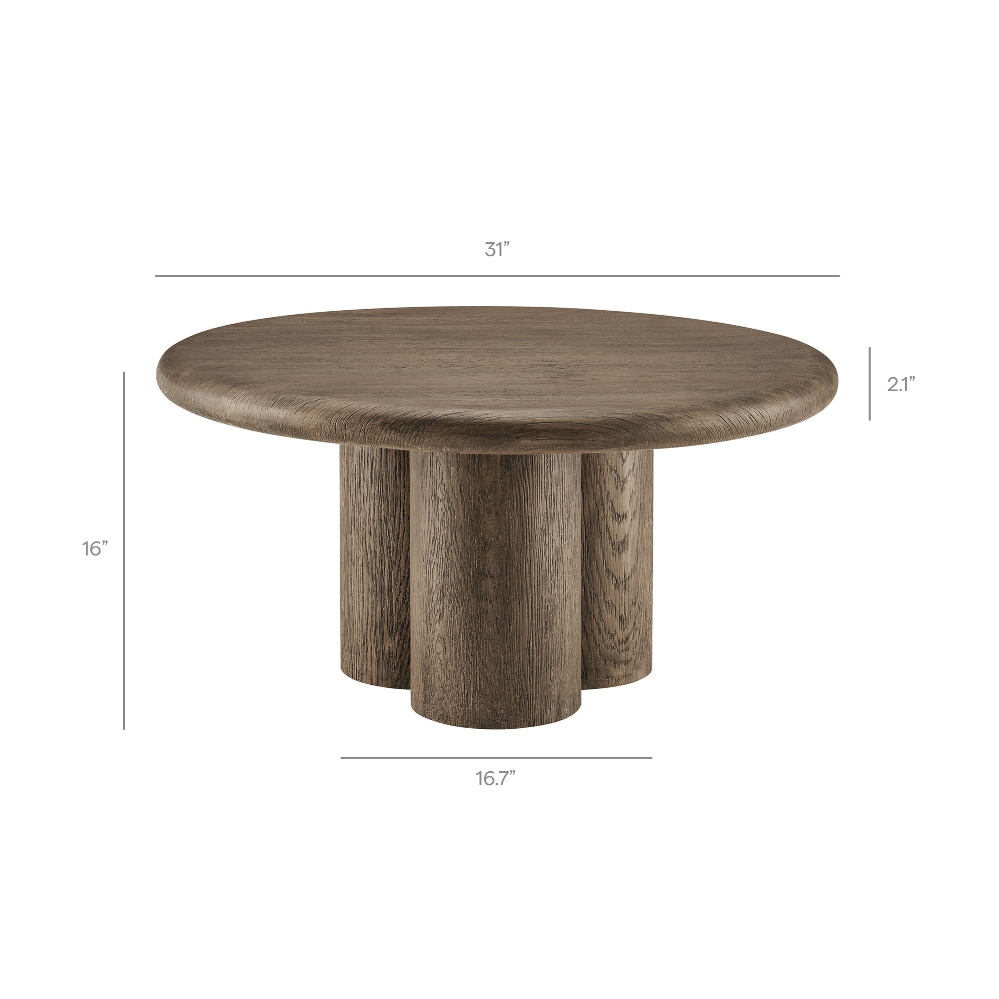 Tori 31 Inch Round Indoor and Outdoor Patio Coffee Table