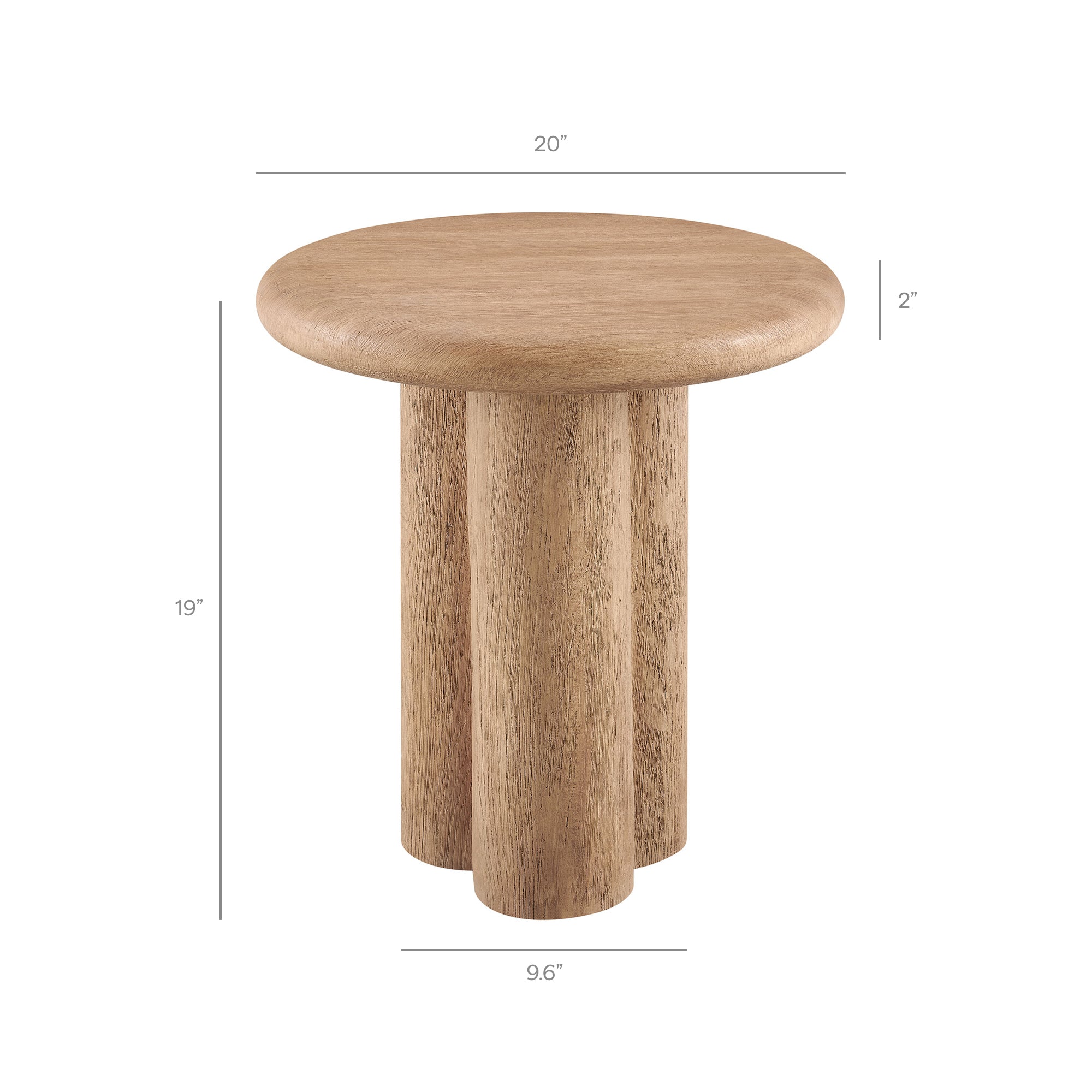 Tori 20 Inch Round Indoor and Outdoor Patio Side Table