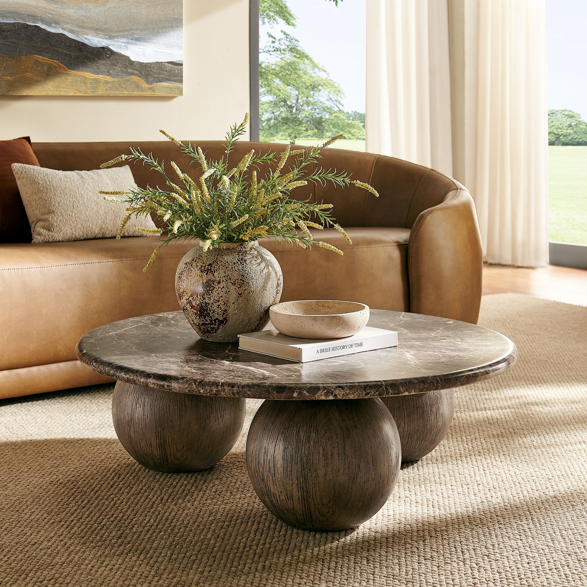 Pietra Indoor Outdoor Patio Round Coffee Table