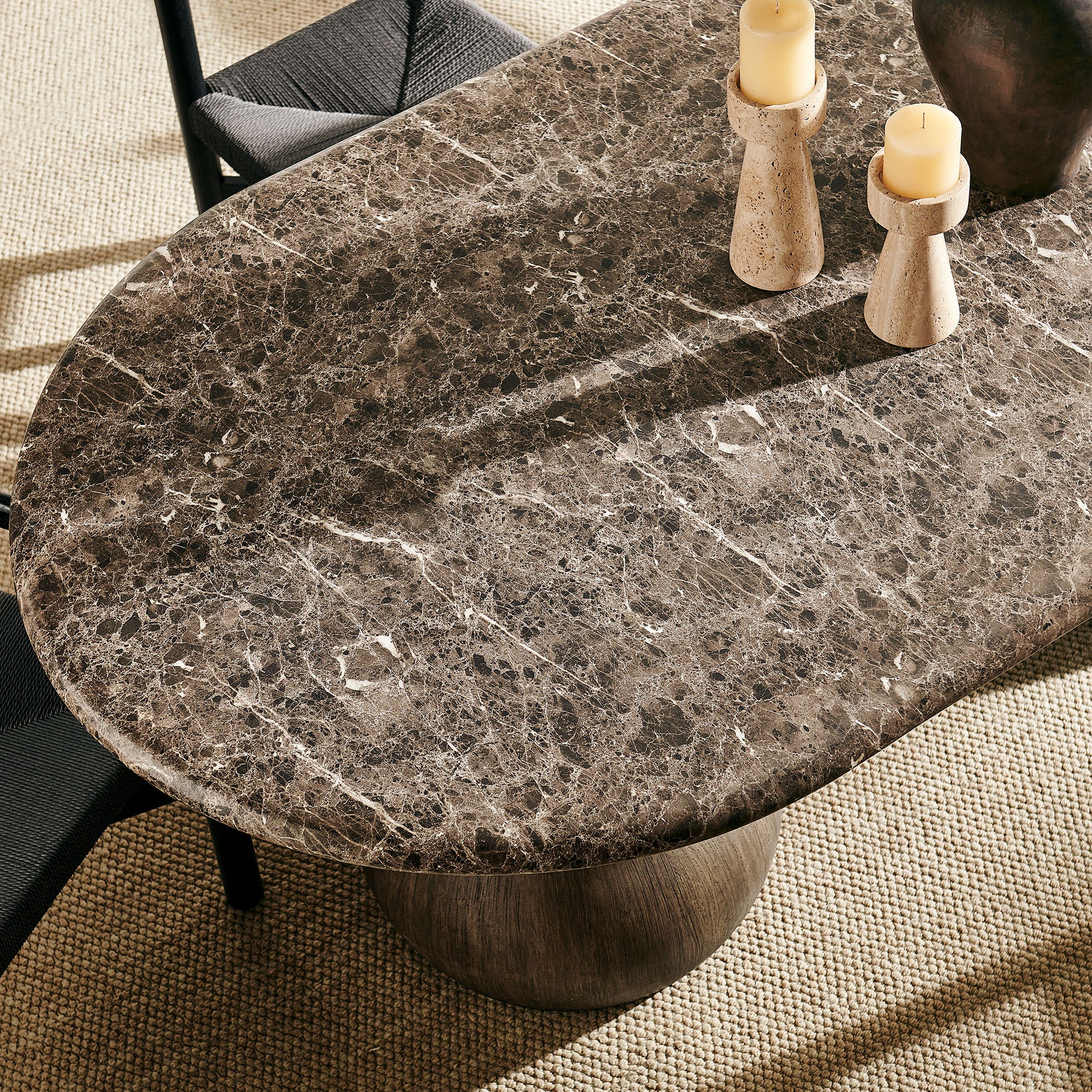 Pietra Indoor Outdoor Patio Oval Dining Table