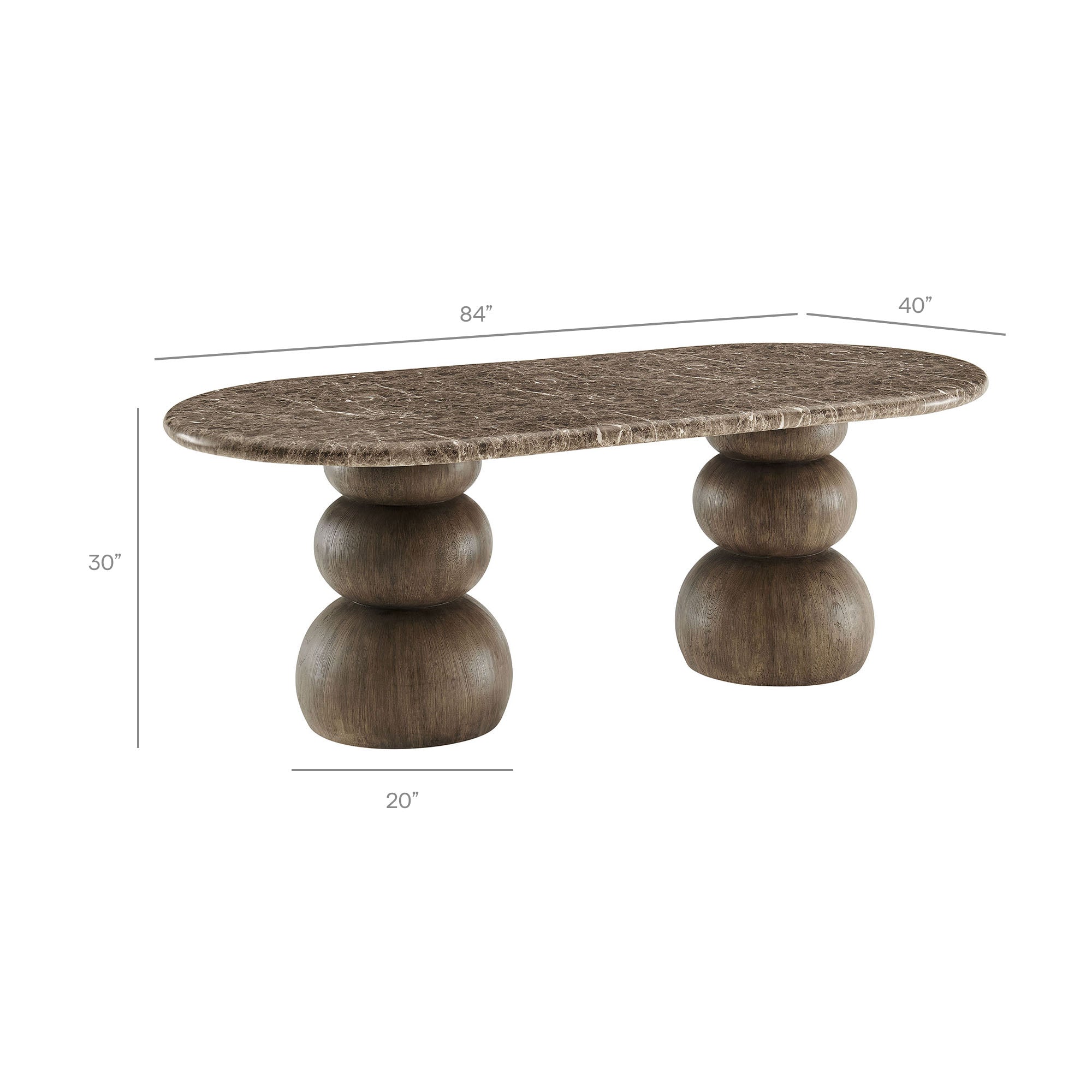 Pietra Indoor Outdoor Patio Oval Dining Table