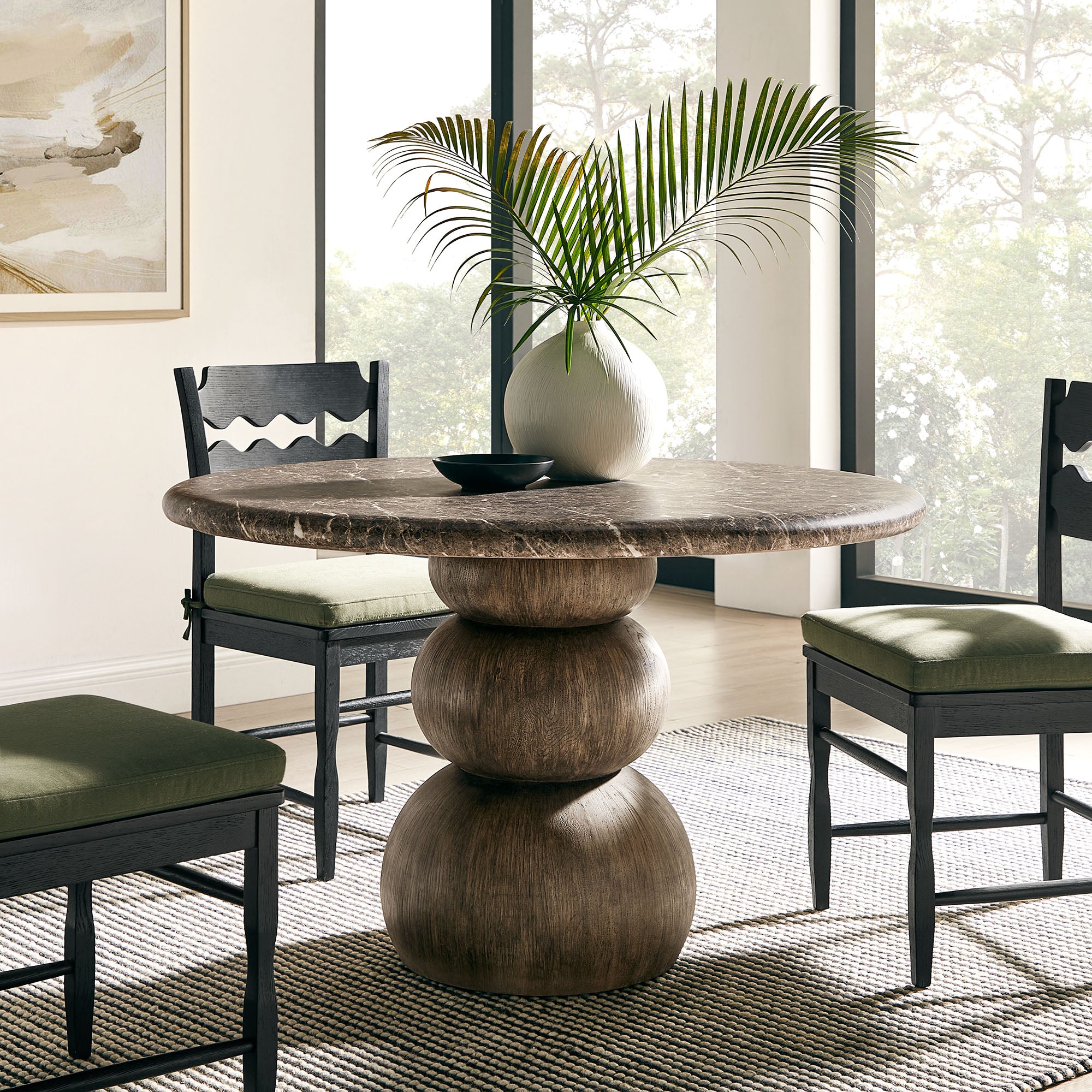 Pietra Indoor Outdoor Patio Round Dining Table