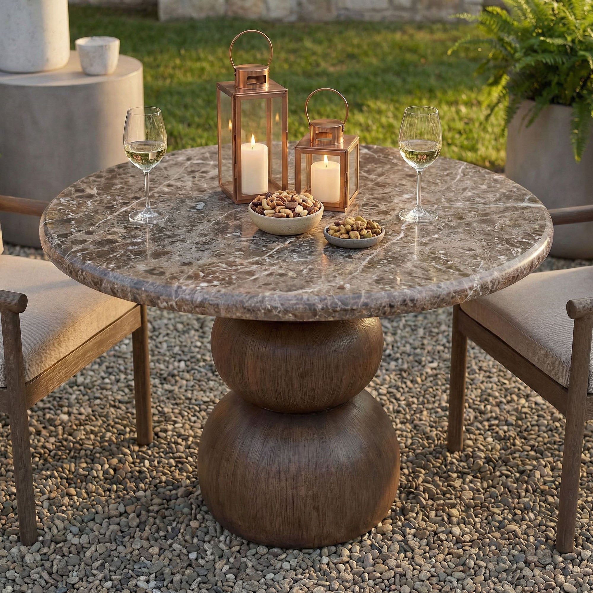 Pietra Indoor Outdoor Patio Round Dining Table