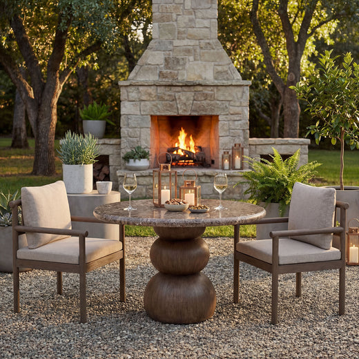 Pietra Indoor Outdoor Patio Round Dining Table