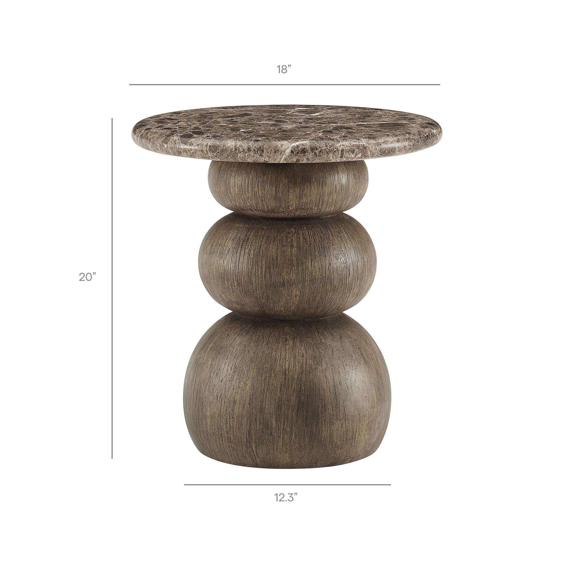 Pietra Indoor Outdoor Patio Round Side Table