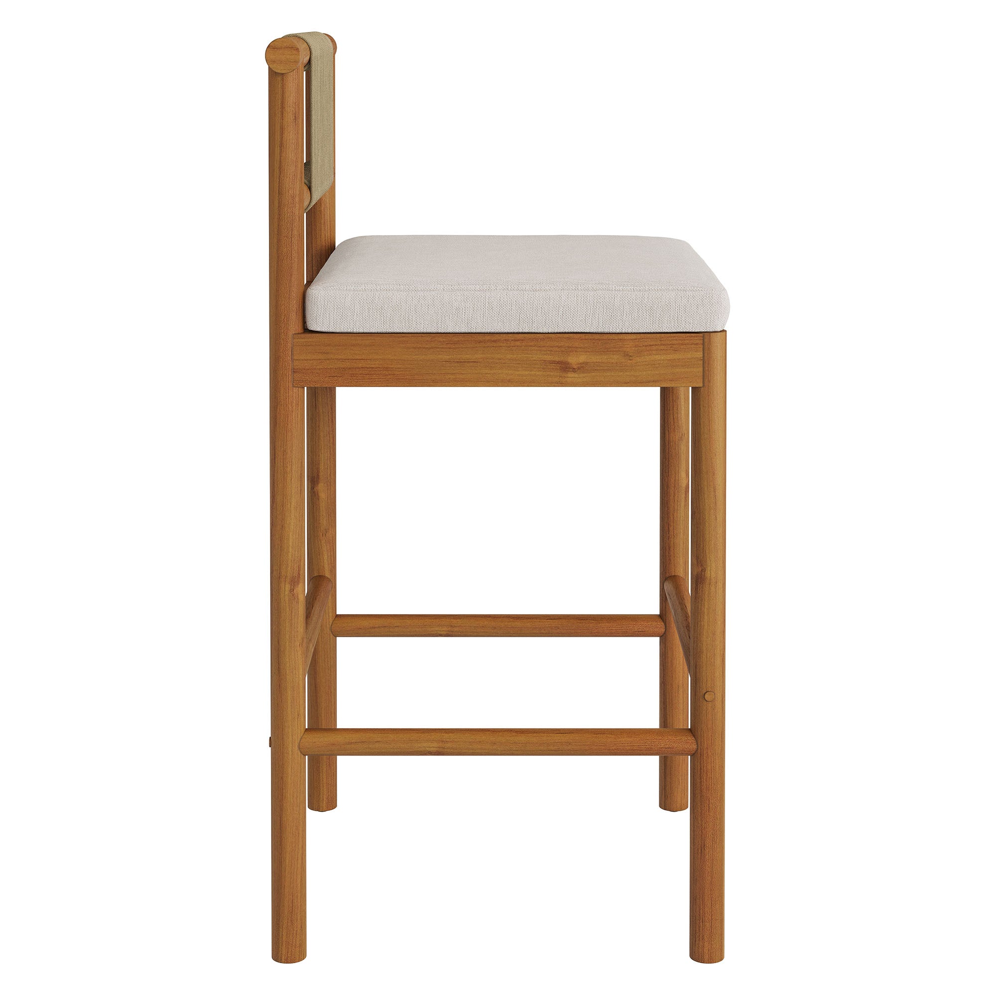 Eleni Outdoor Patio Teak Wood Bar Stools Set of 2