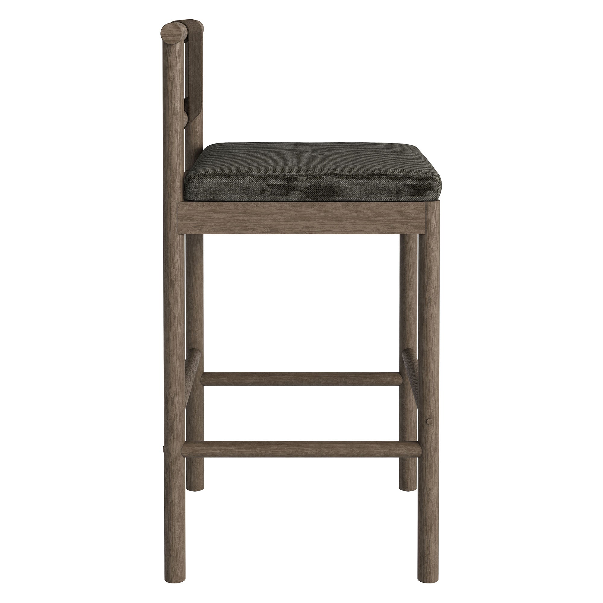 Eleni Outdoor Patio Teak Wood Bar Stools Set of 2