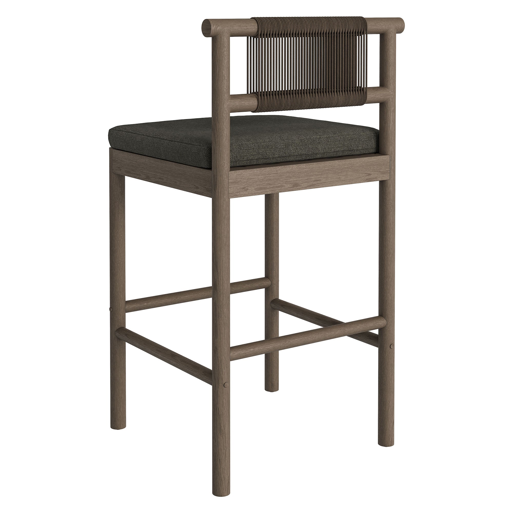 Eleni Outdoor Patio Teak Wood Bar Stools Set of 2