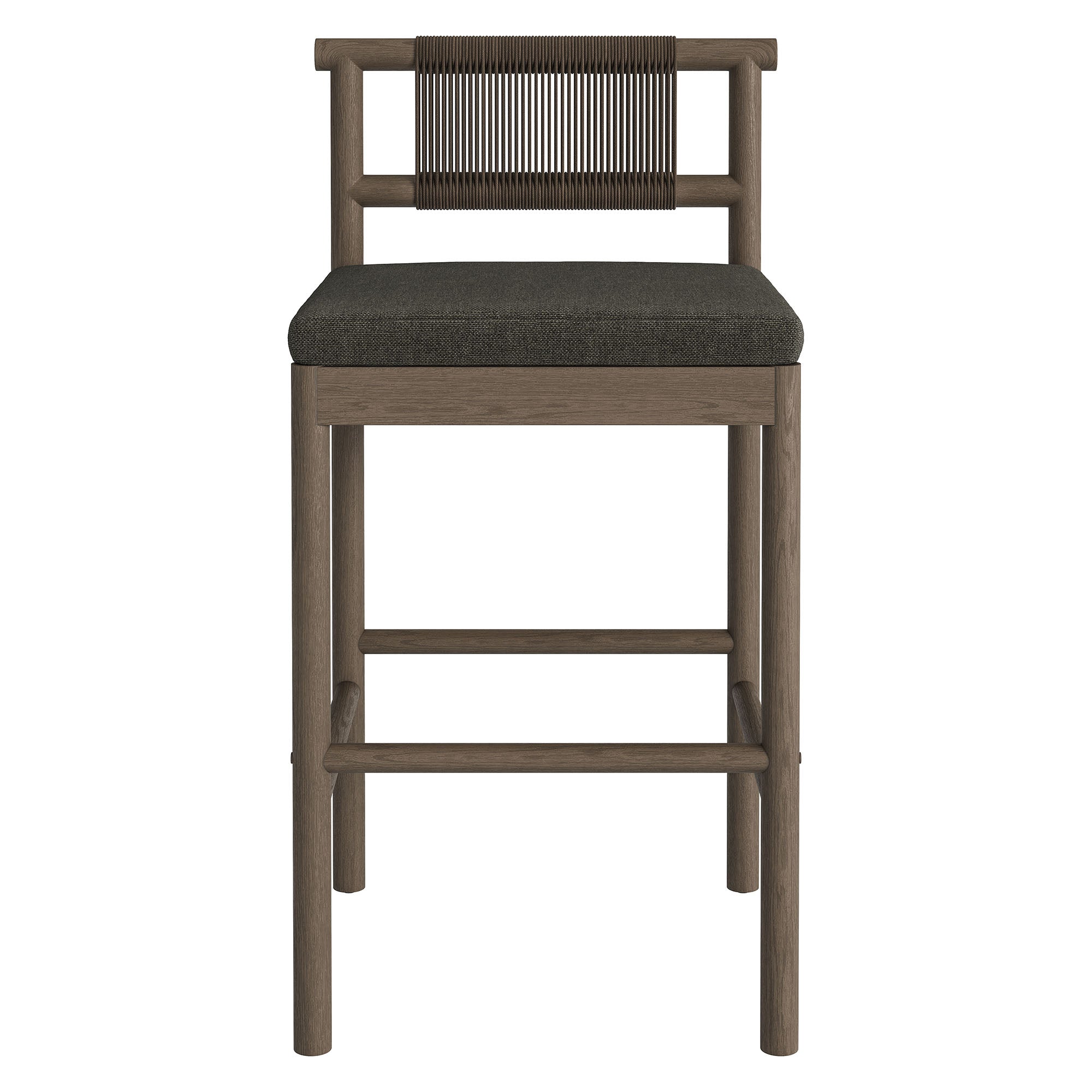 Eleni Outdoor Patio Teak Wood Bar Stools Set of 2