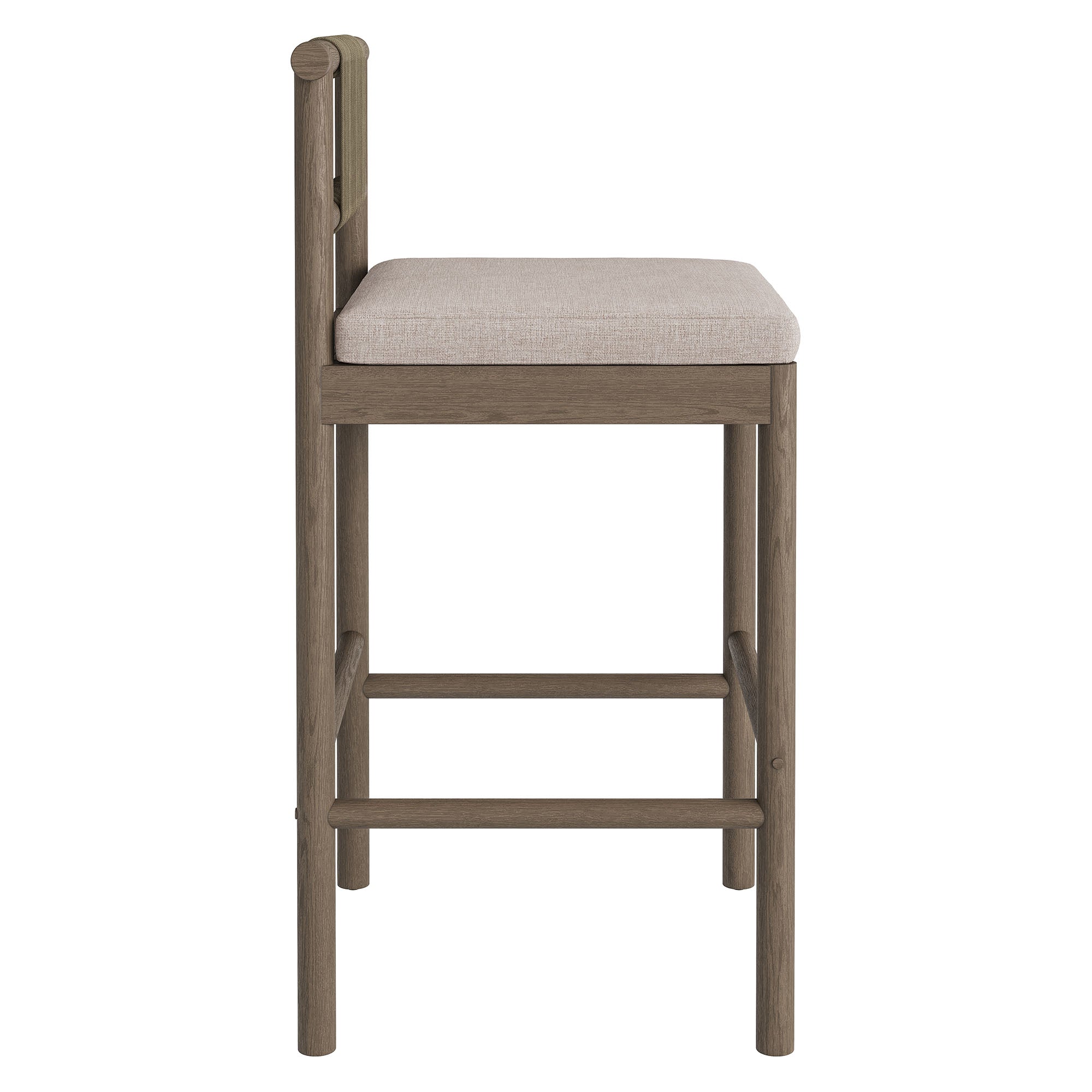 Eleni Outdoor Patio Teak Wood Bar Stools Set of 2