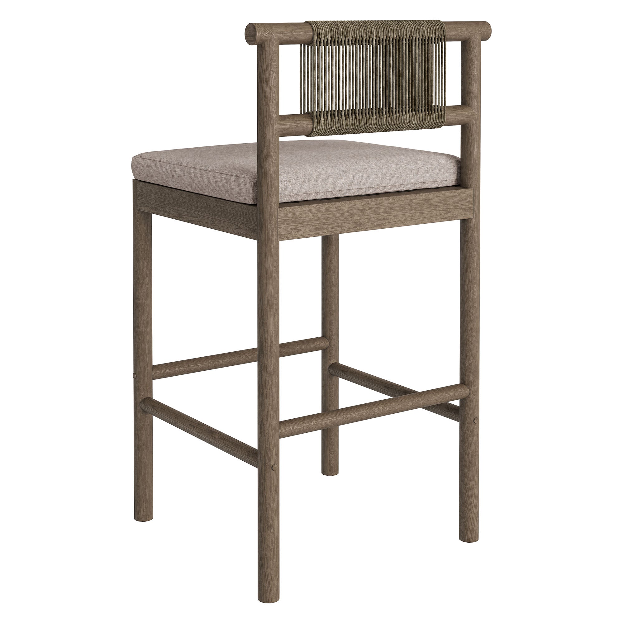Eleni Outdoor Patio Teak Wood Bar Stools Set of 2