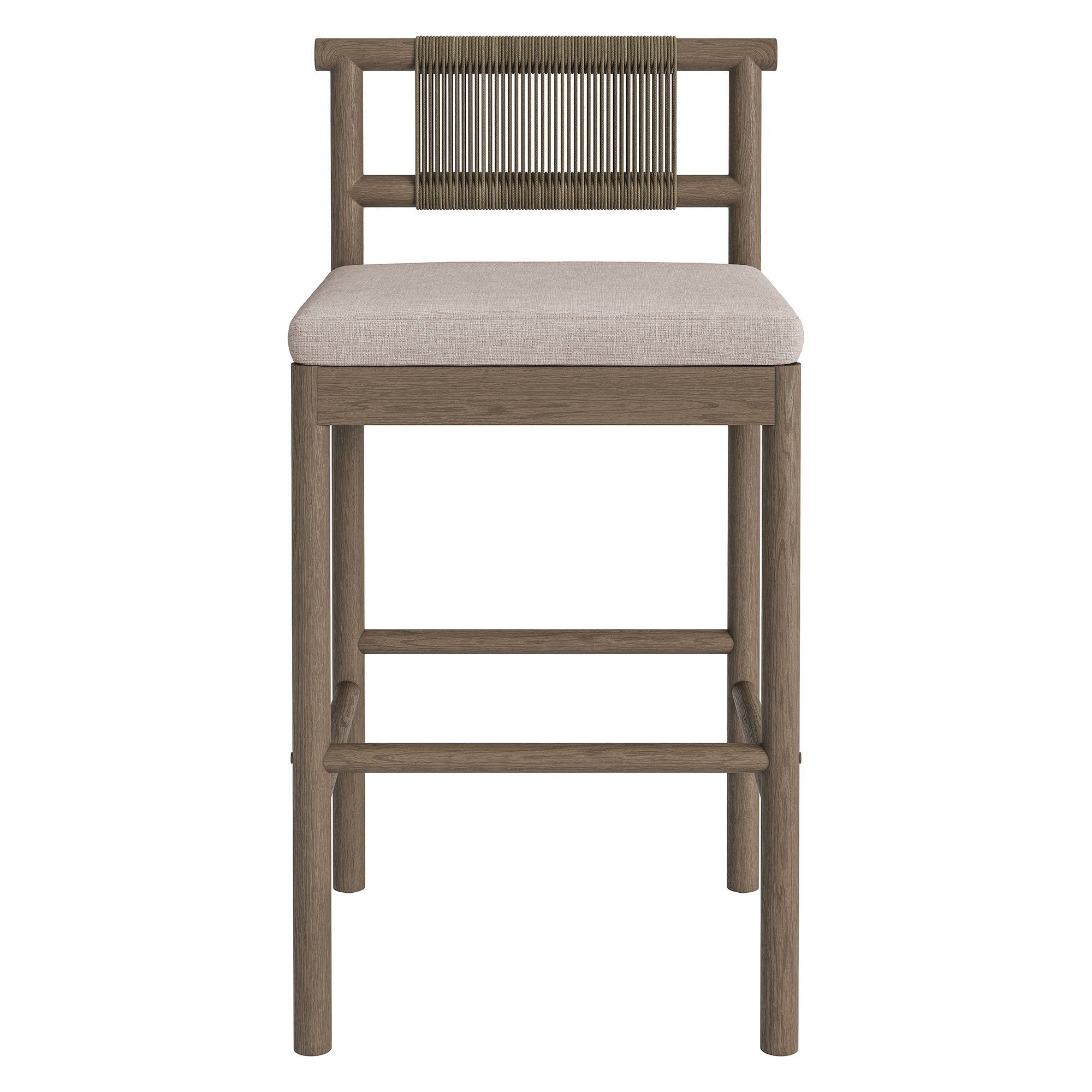 Eleni Outdoor Patio Teak Wood Bar Stools Set of 2