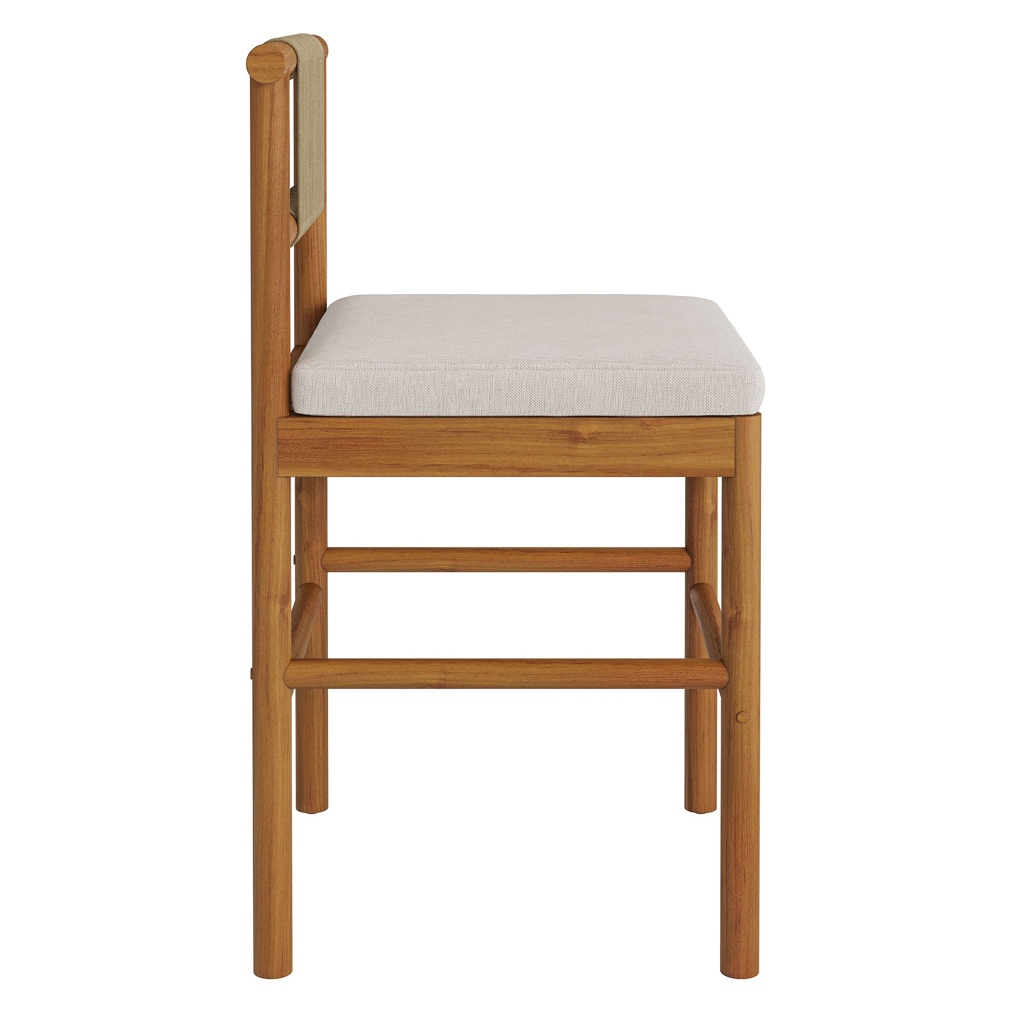 Eleni Outdoor Patio Teak Wood Counter Stools Set of 2