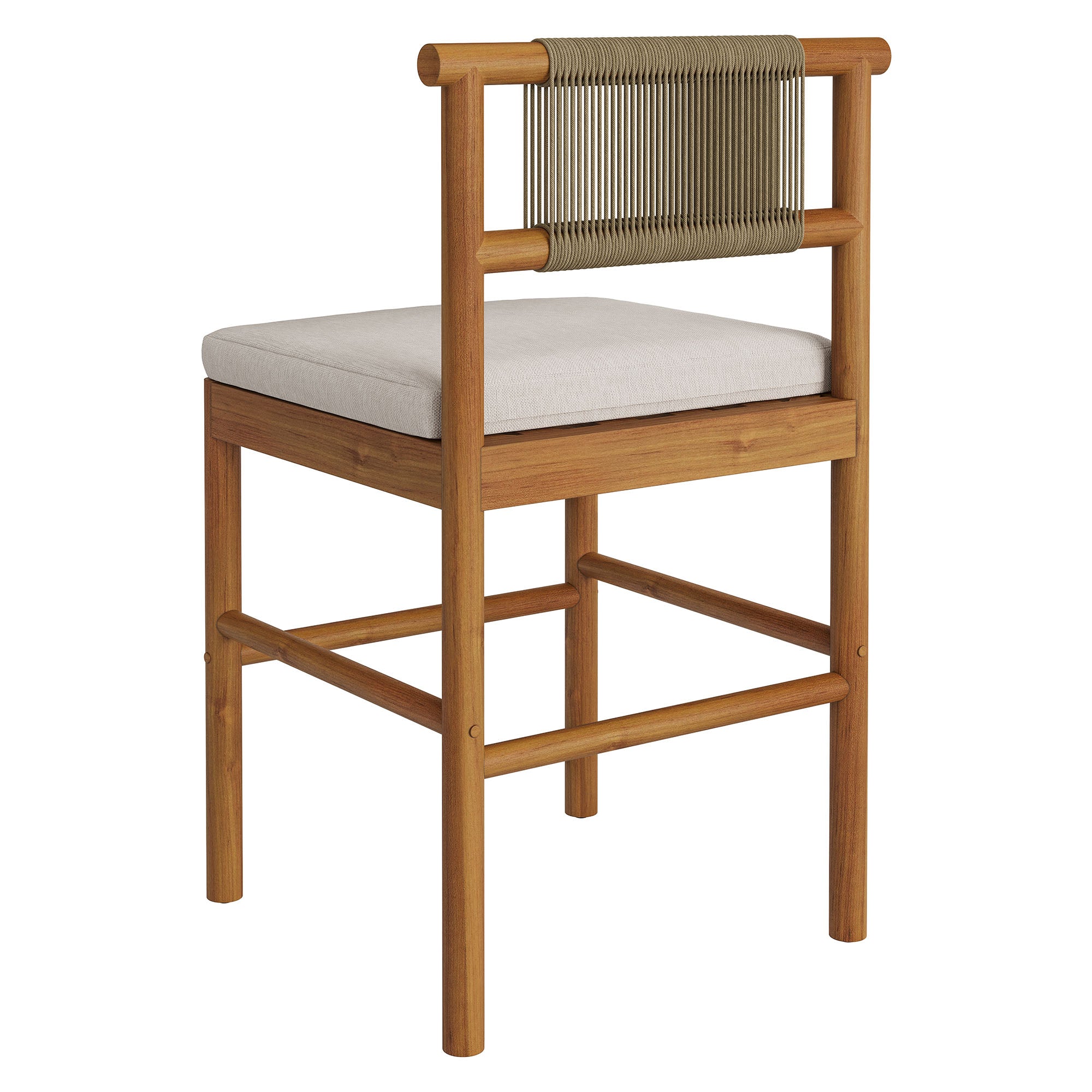 Eleni Outdoor Patio Teak Wood Counter Stools Set of 2