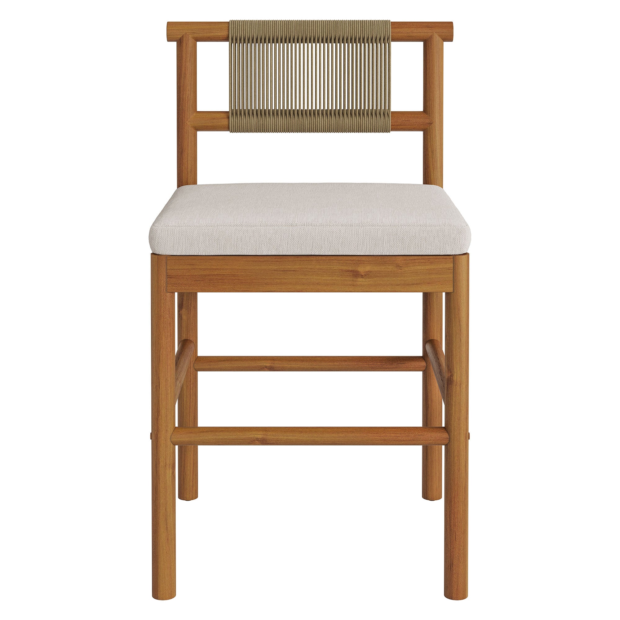 Eleni Outdoor Patio Teak Wood Counter Stools Set of 2