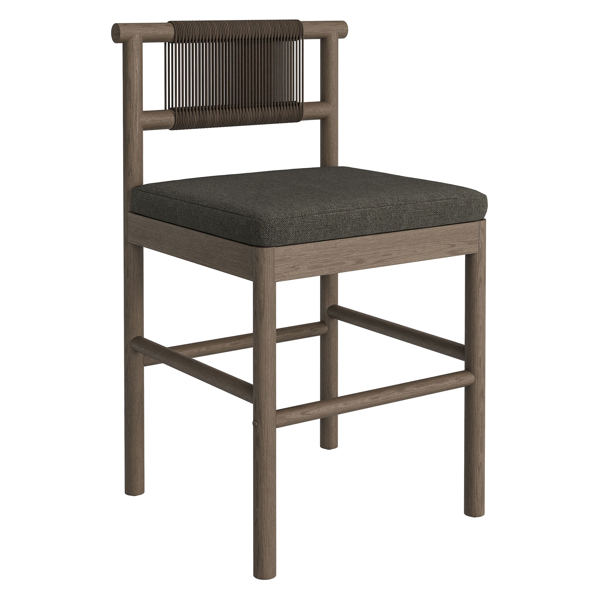 Eleni Outdoor Patio Teak Wood Counter Stools Set of 2