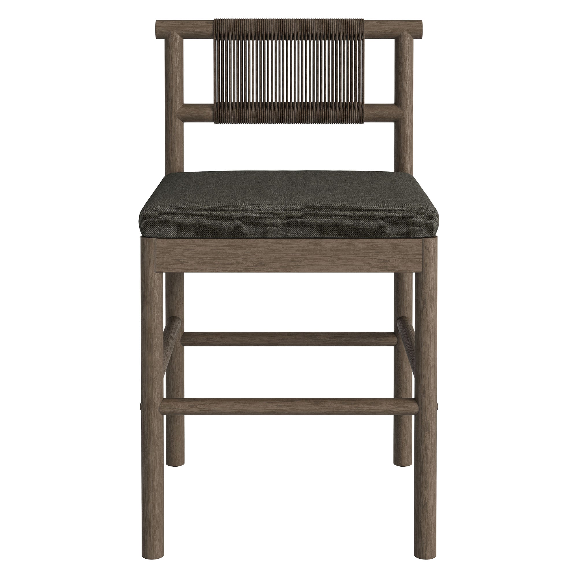 Eleni Outdoor Patio Teak Wood Counter Stools Set of 2