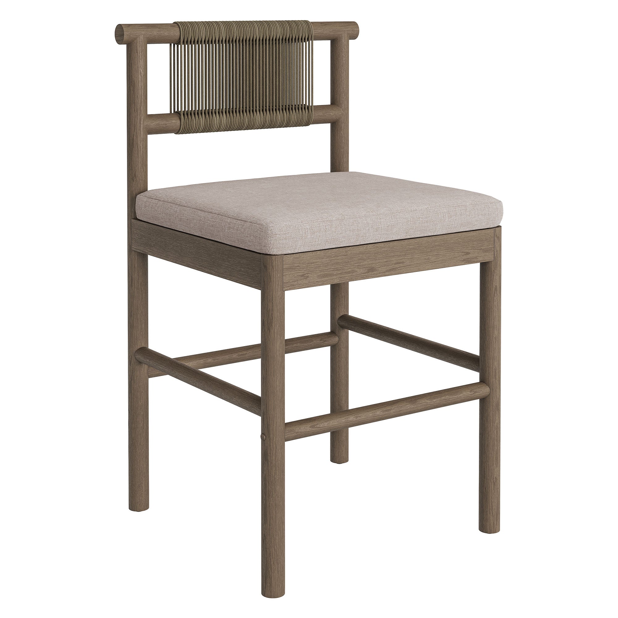 Eleni Outdoor Patio Teak Wood Counter Stools Set of 2