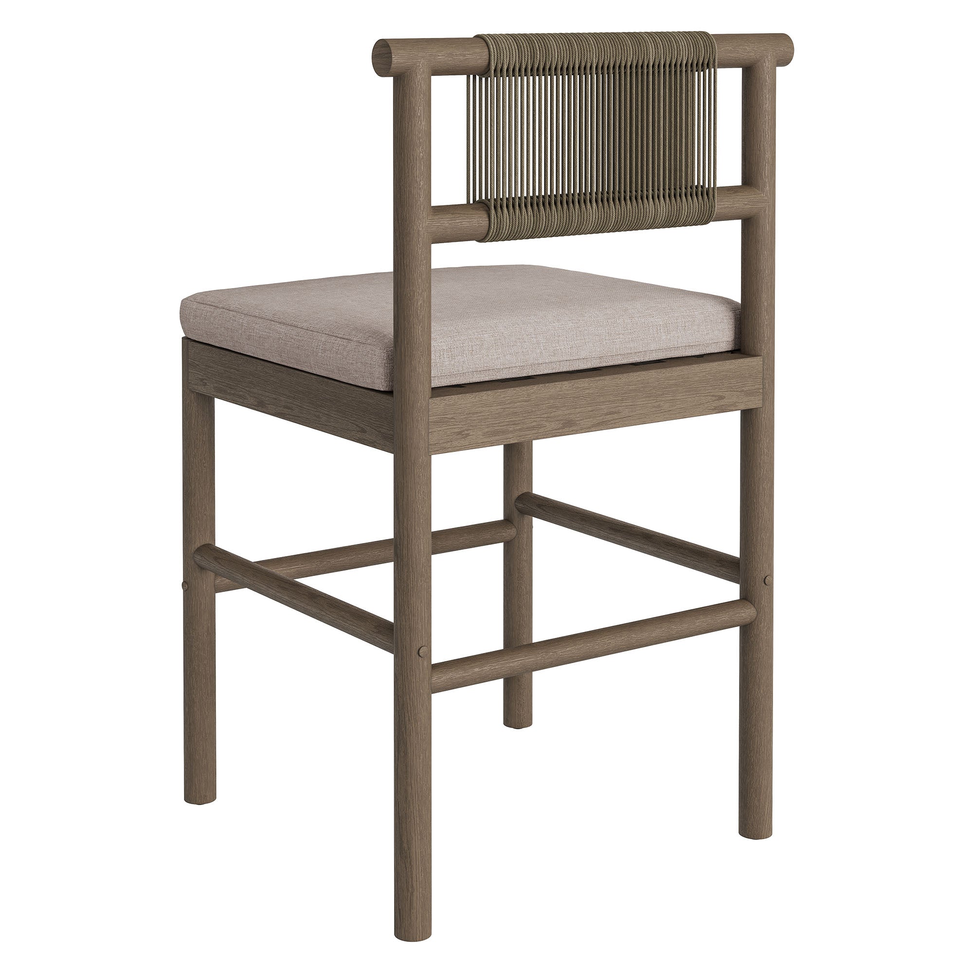 Eleni Outdoor Patio Teak Wood Counter Stools Set of 2